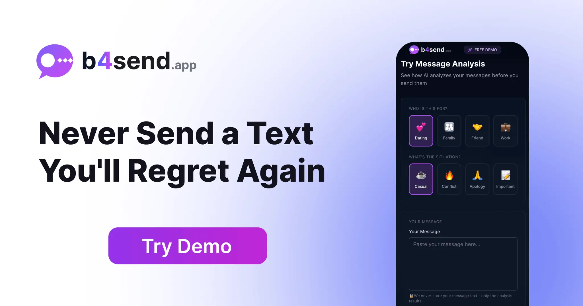 Screenshot 2 of B4Send - AI Message Analyzer