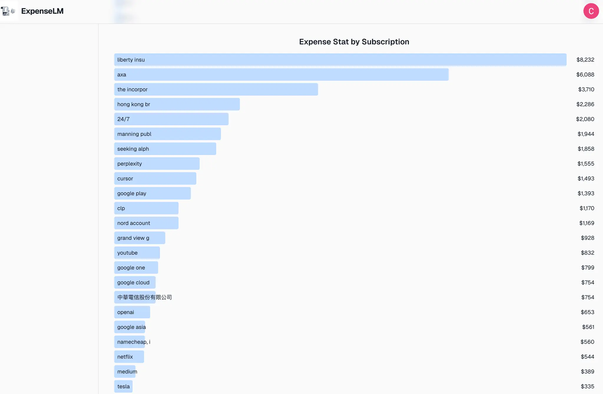 Screenshot 1 of ExpenseLM