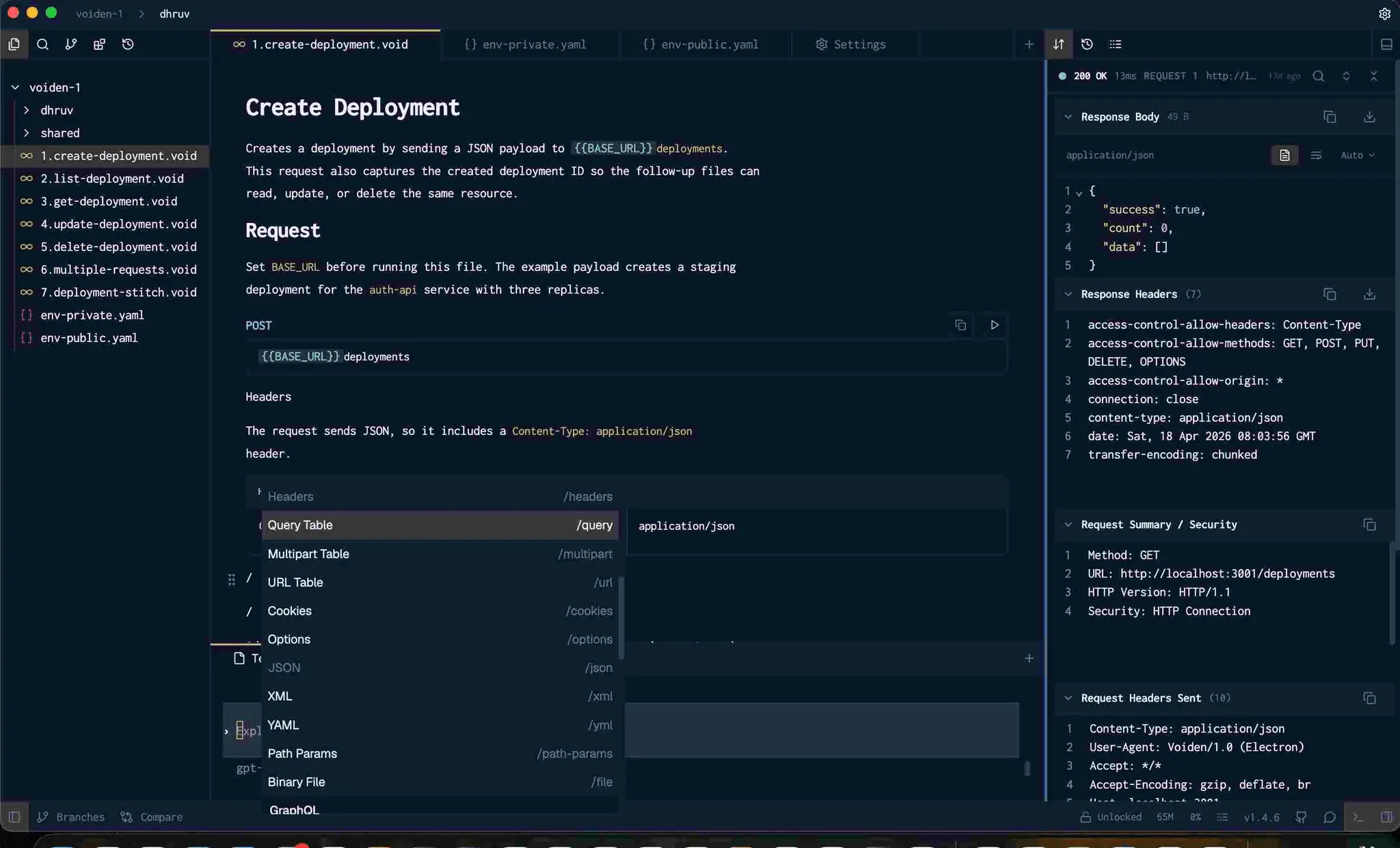 Screenshot 2 of Voiden - Your API work, but done better