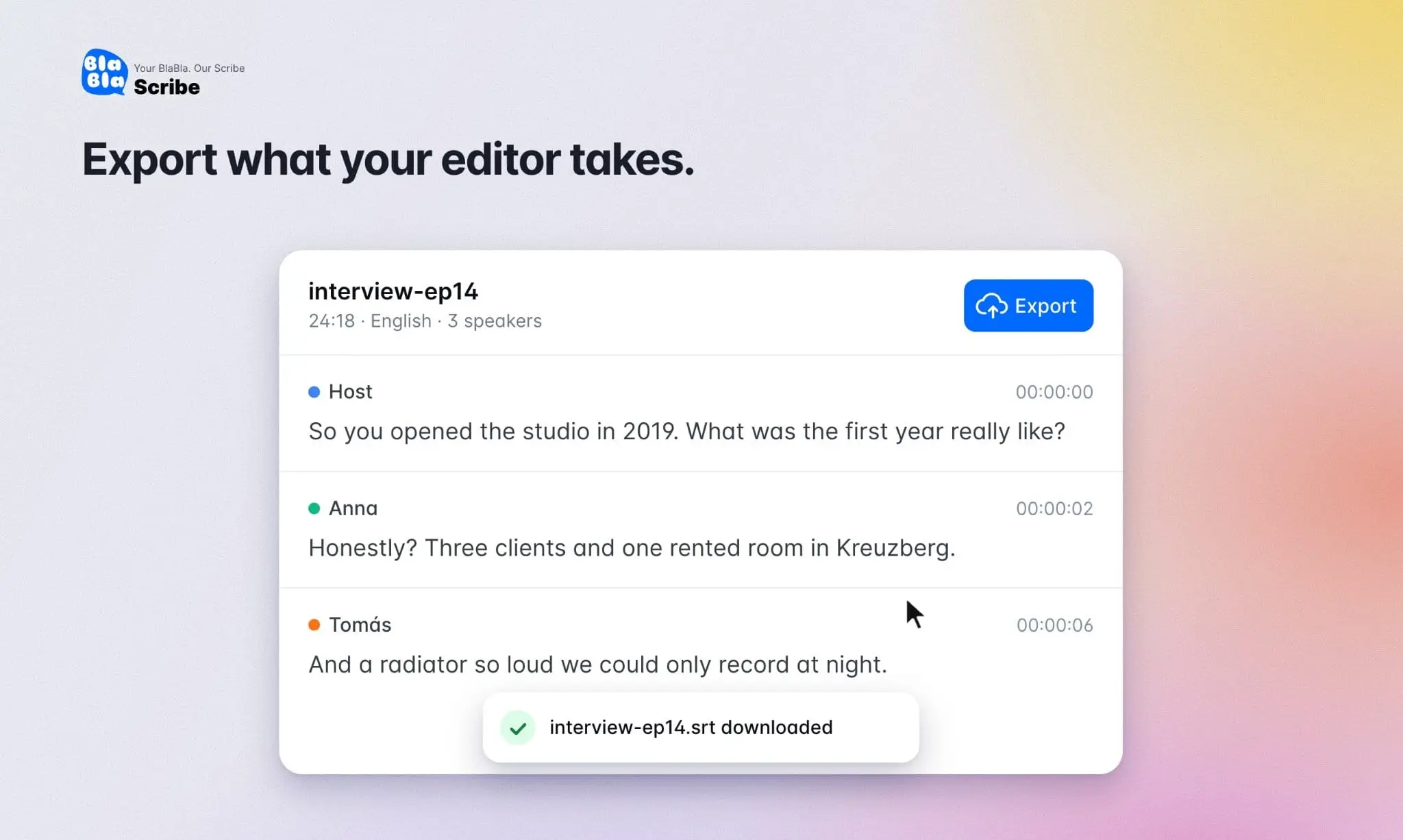 Screenshot 5 of BlaBlaScribe – Transcription & Subtitles