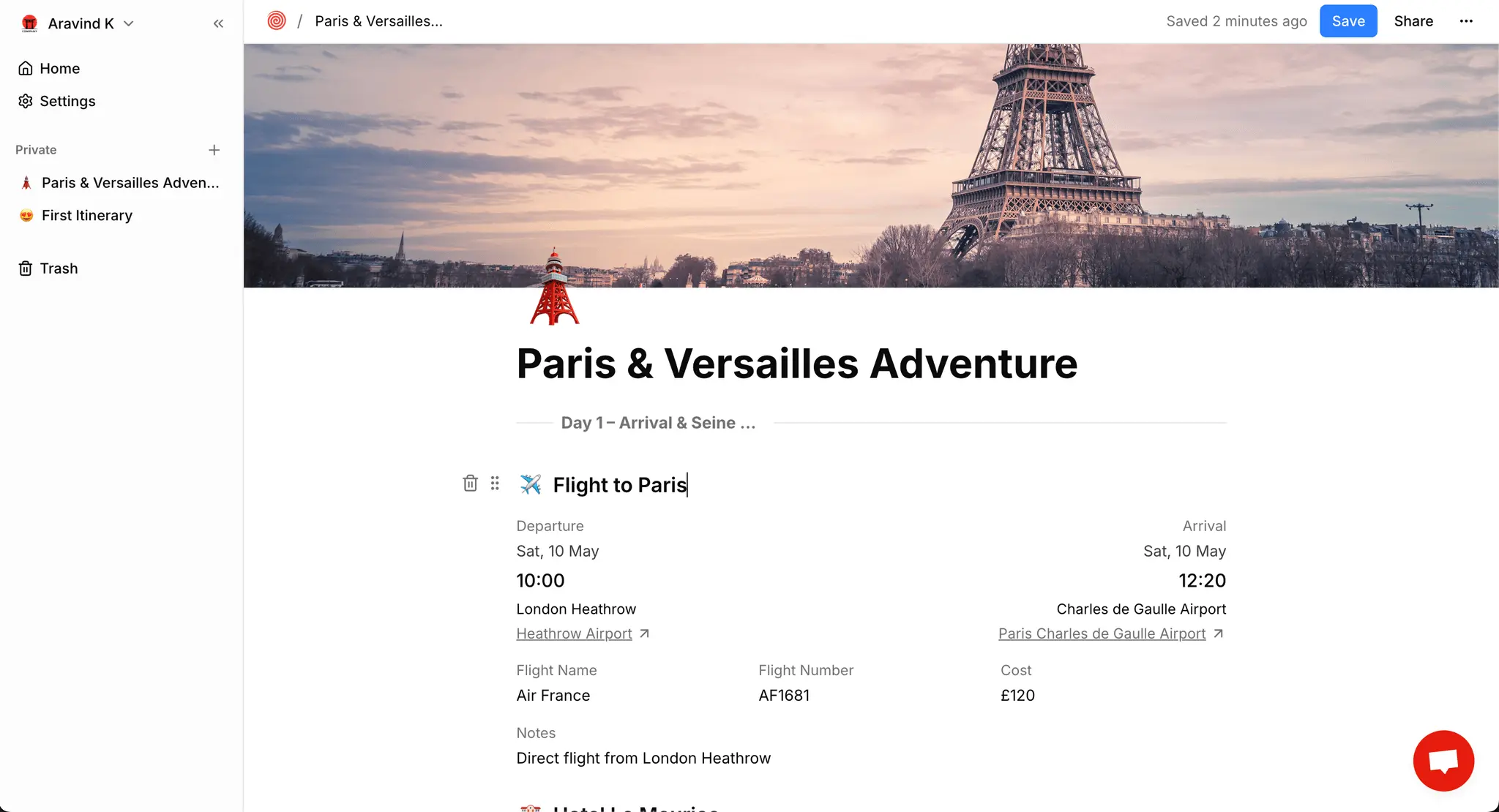 Screenshot 1 of Tripday.io
