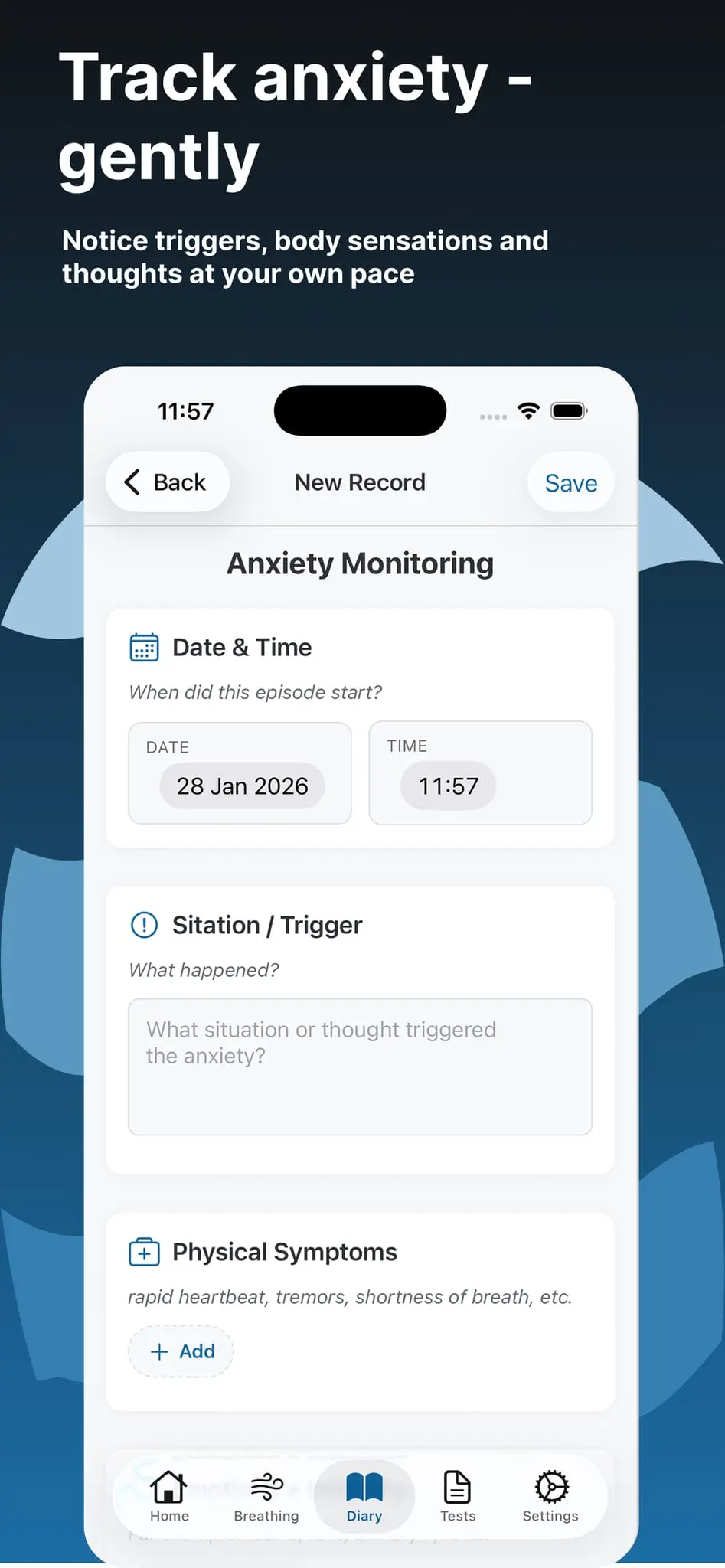 Screenshot 1 of Cognitive Diary