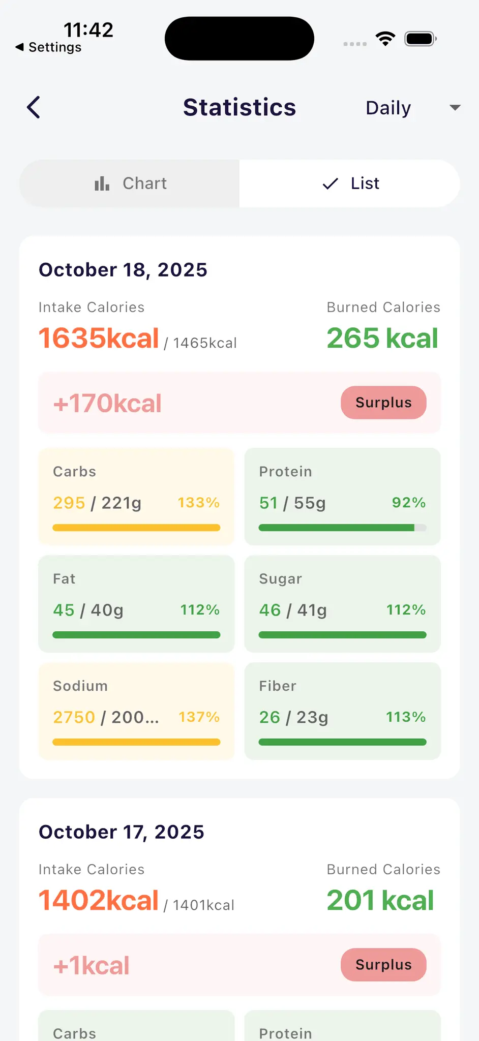 Screenshot 4 of FoodLog AI - Calorie Tracker