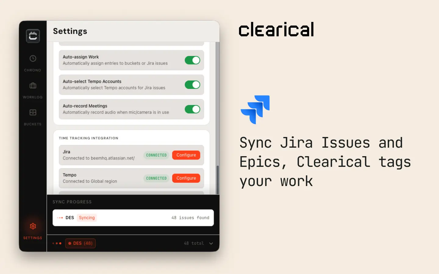 Screenshot 2 of Clearical: AI Time Tracking for Mac