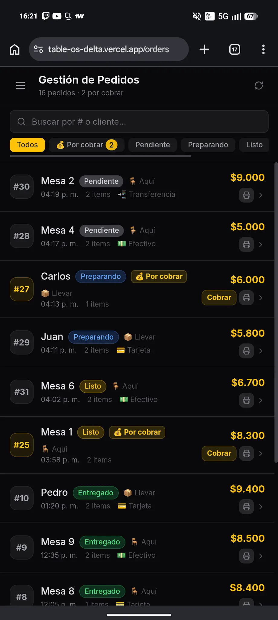 Screenshot 1 of TableOS
