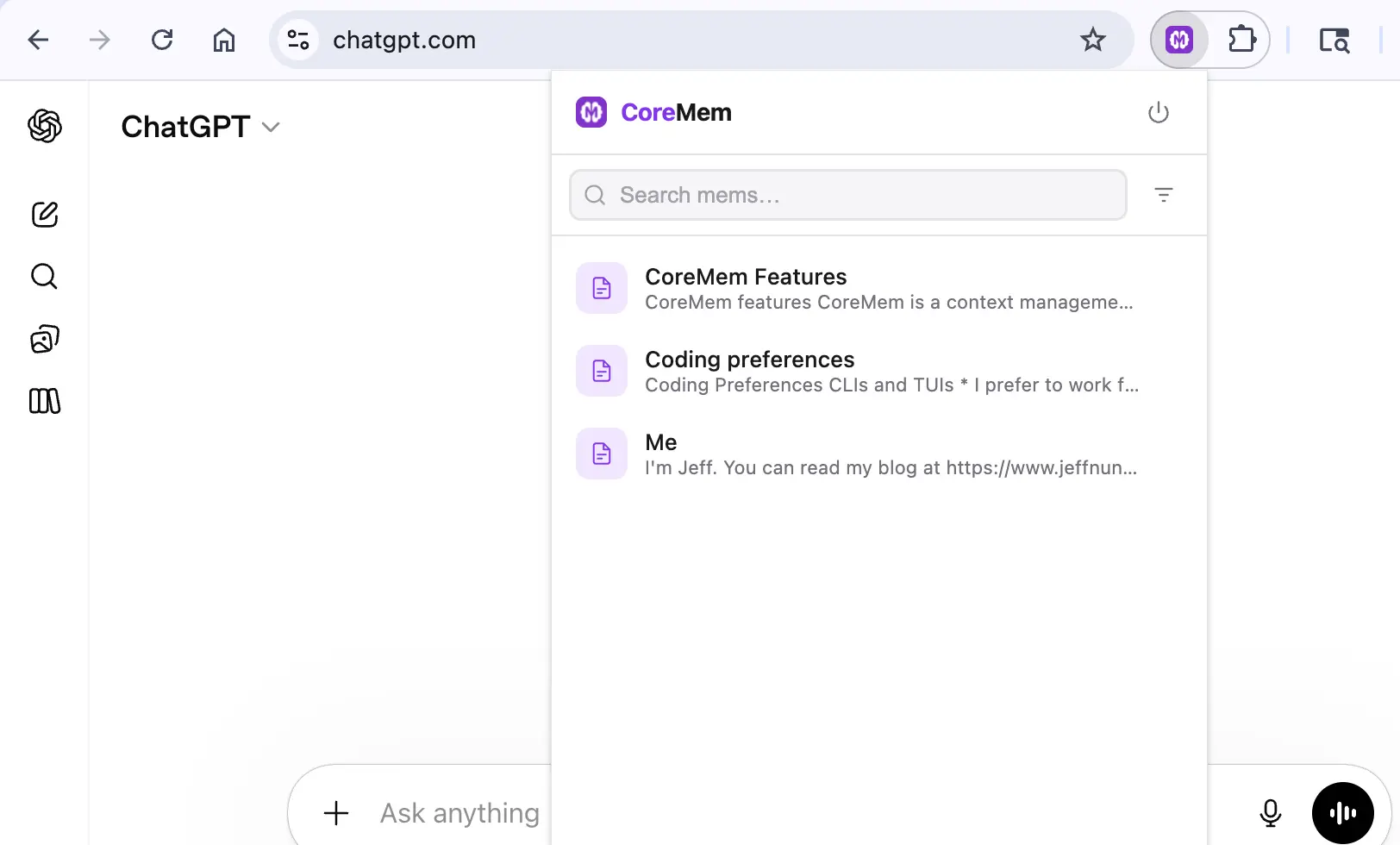 Screenshot 2 of CoreMem