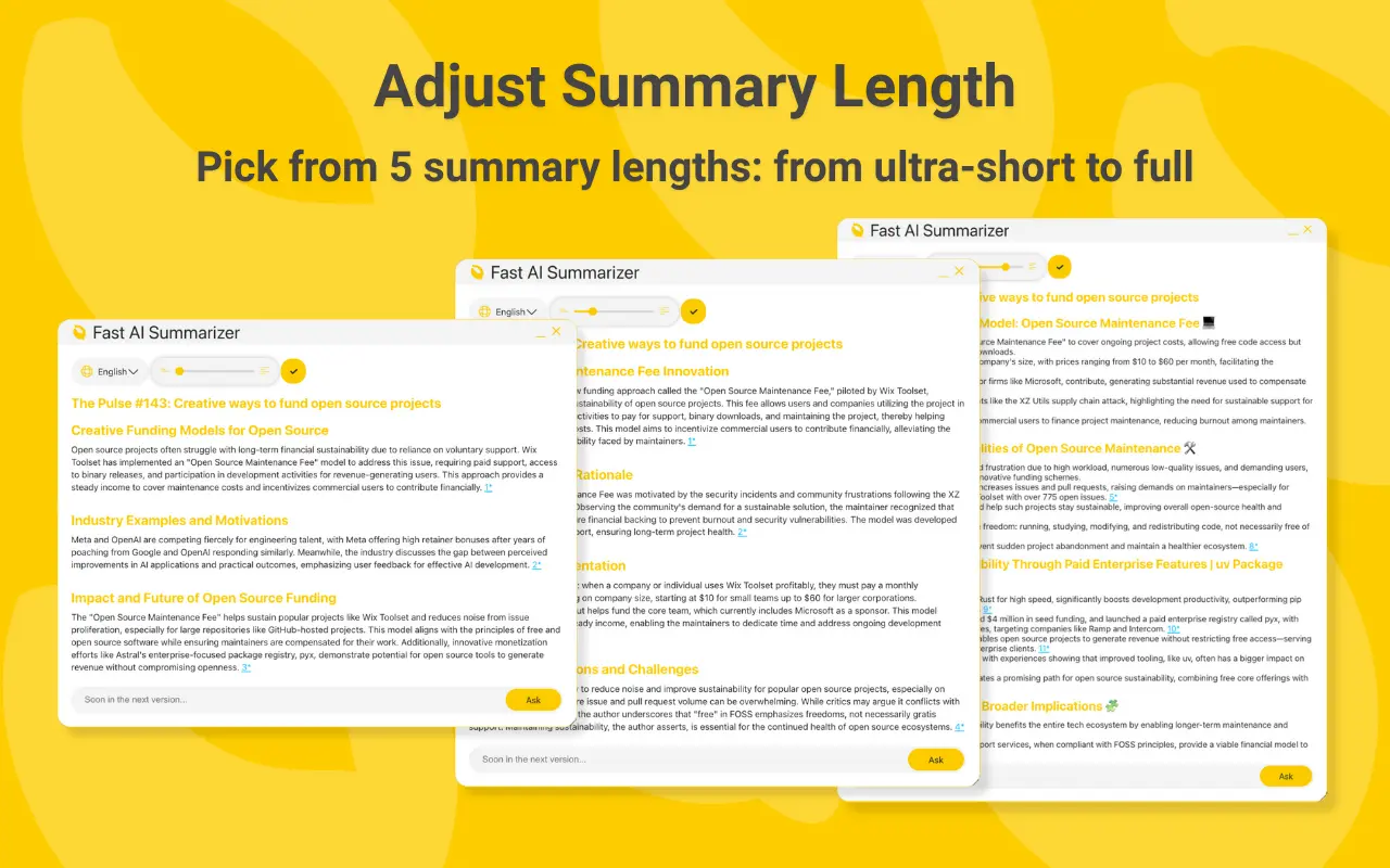Screenshot 3 of Fast AI Summarizer ext
