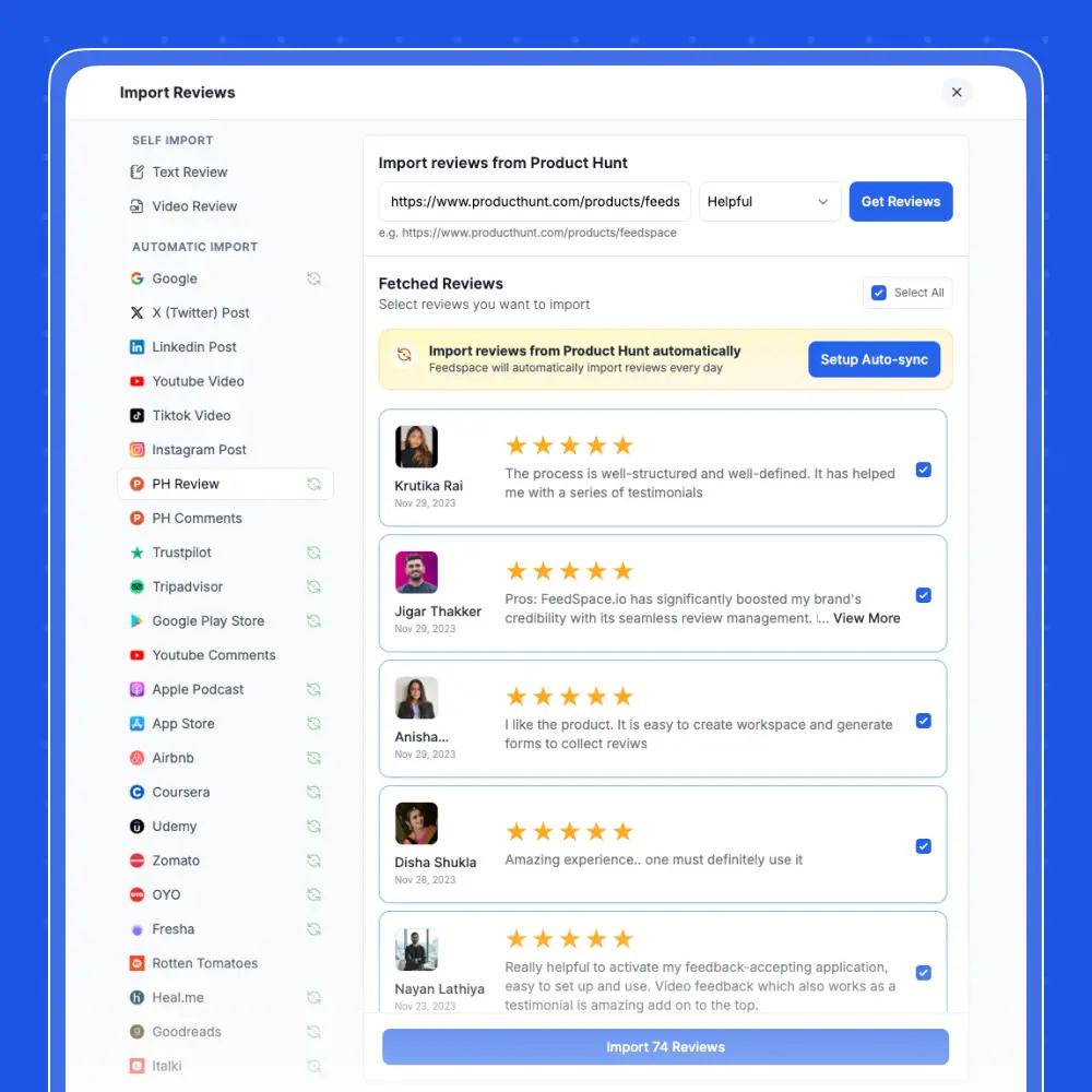 Screenshot 1 of Feedspace