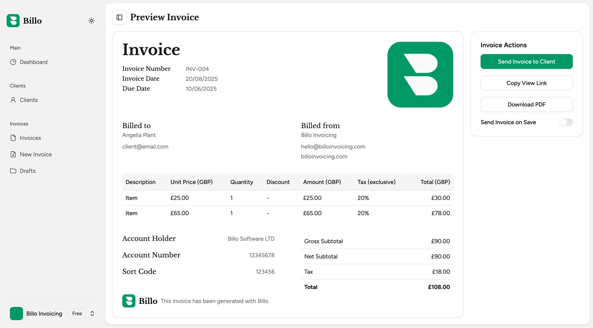 Screenshot 4 of Billo Invoicing