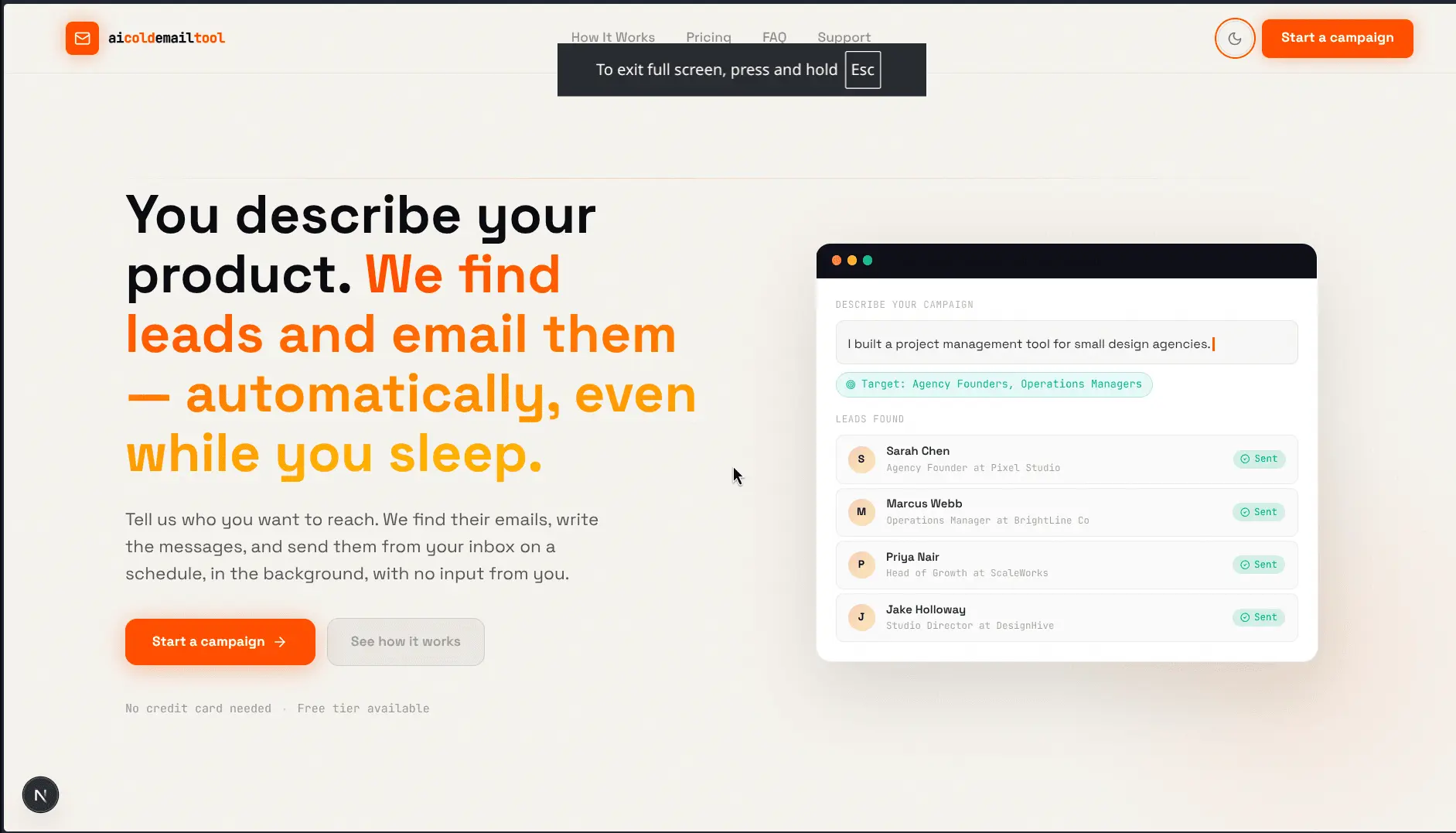 Screenshot 3 of AI Cold Emailing Tool