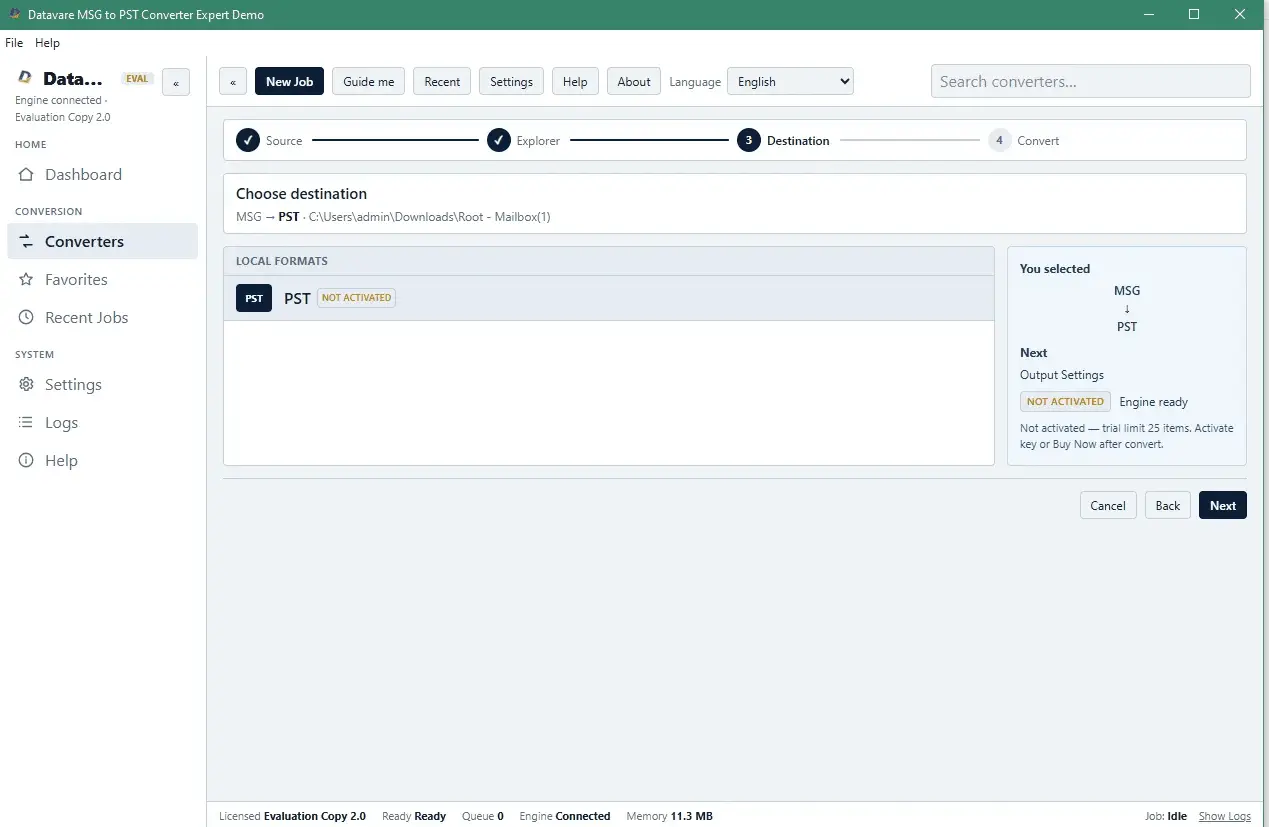 Screenshot 3 of DataVare MSG to PST Converter