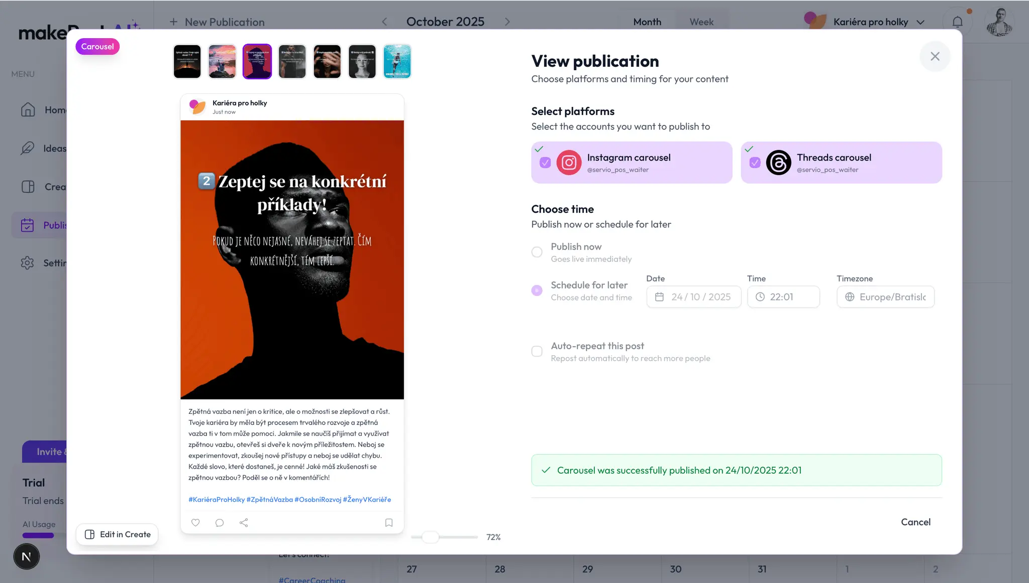 Screenshot 2 of MakePostAI: Make Viral Social Posts 🔥
