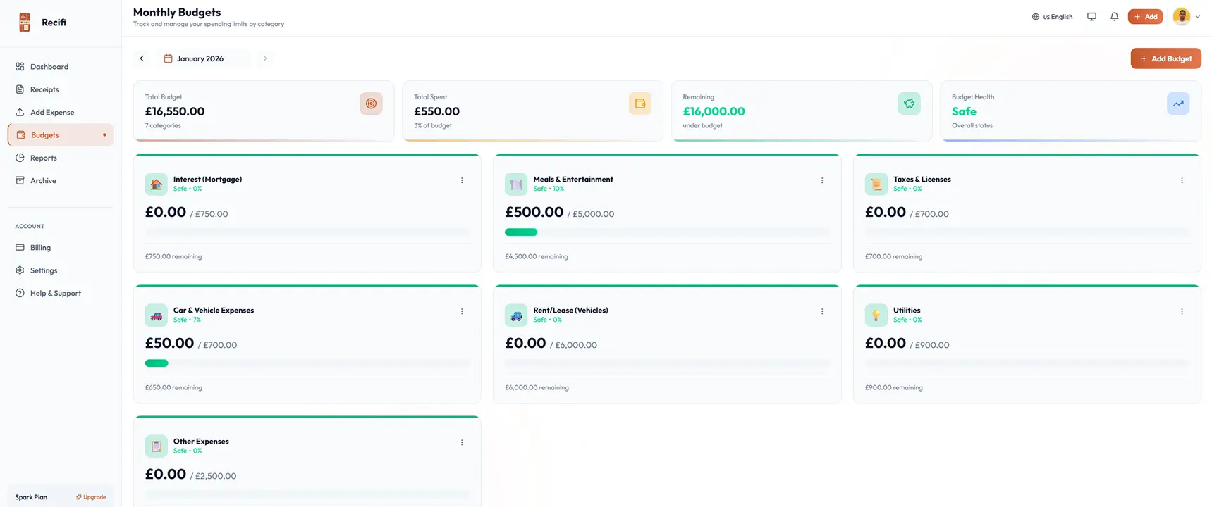 Screenshot 1 of Recifi - Smart Expenses Management