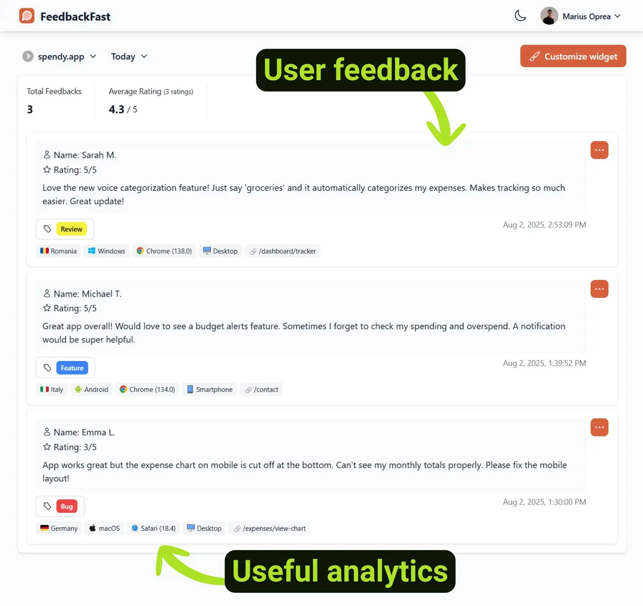 Screenshot 1 of FeedbackFast