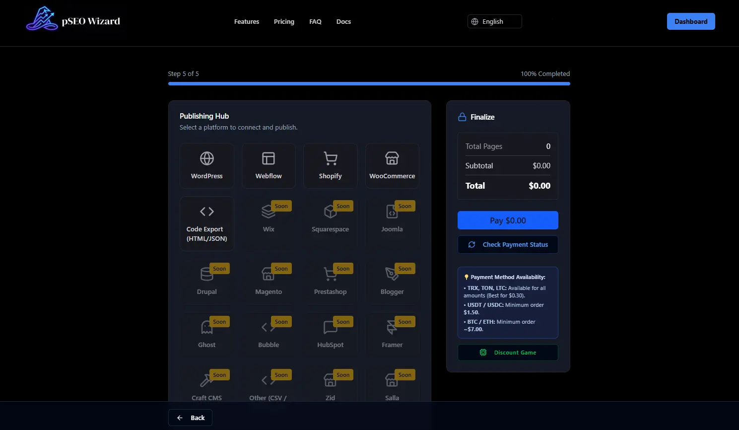 Screenshot 1 of pSEO Wizard