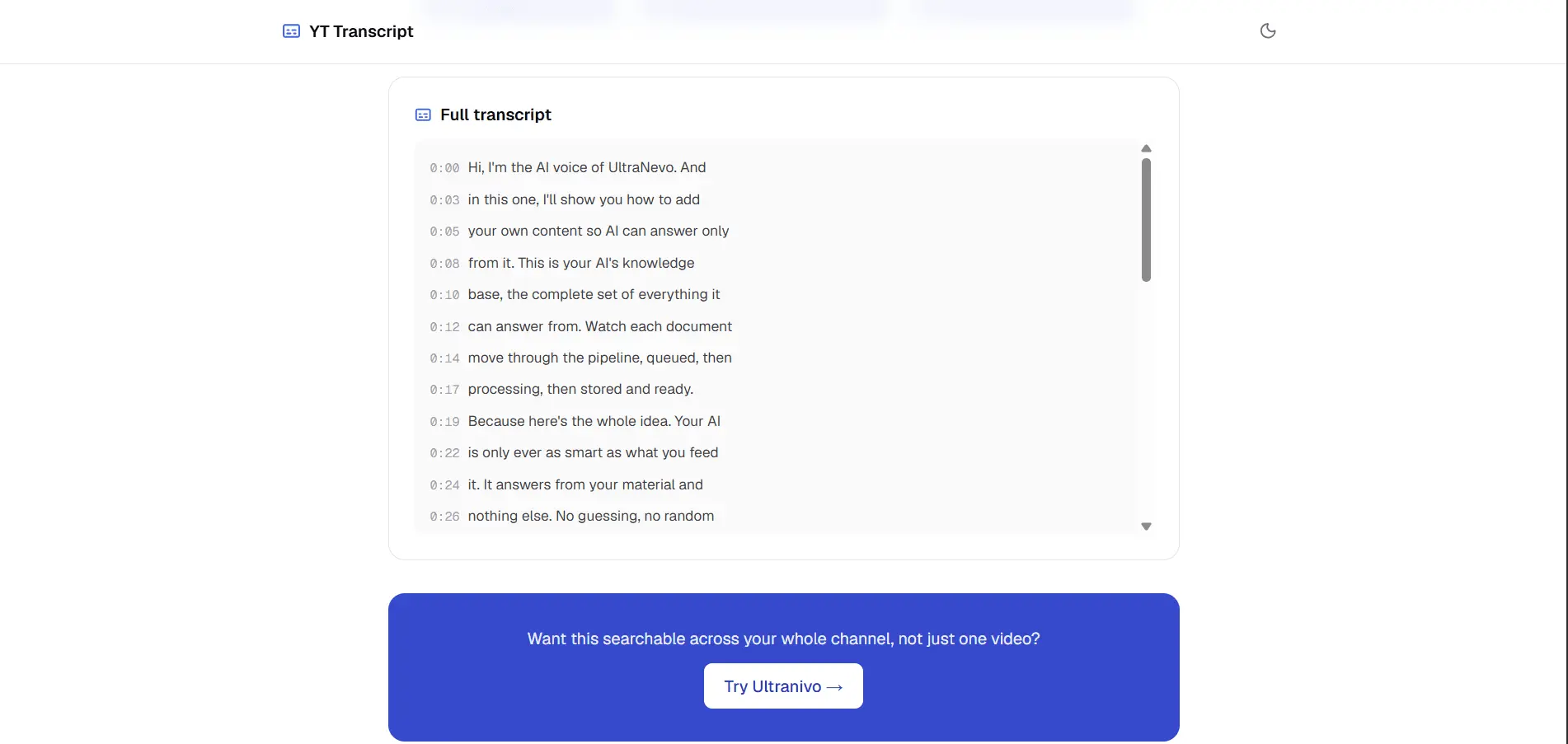 Screenshot 3 of YouTube Transcript & Summary Generator