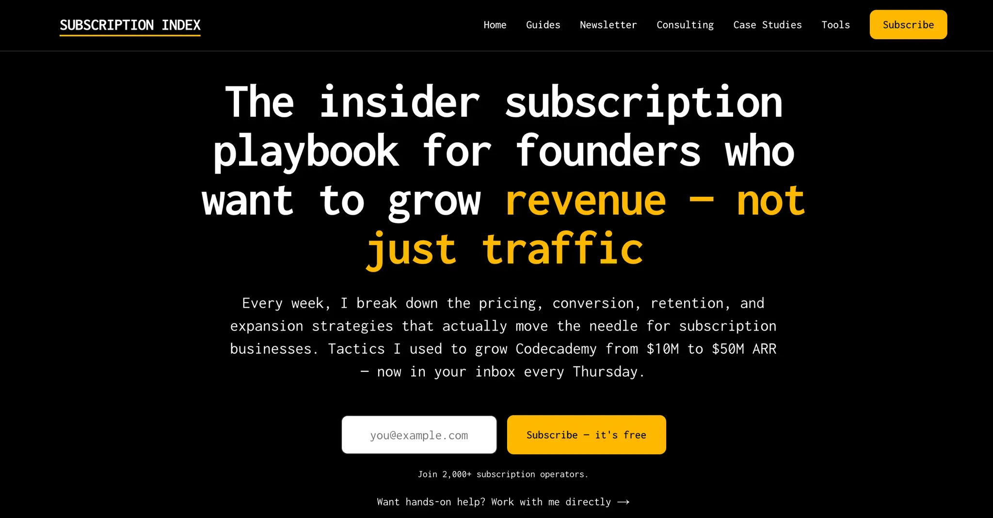 Screenshot 1 of Subscription Index