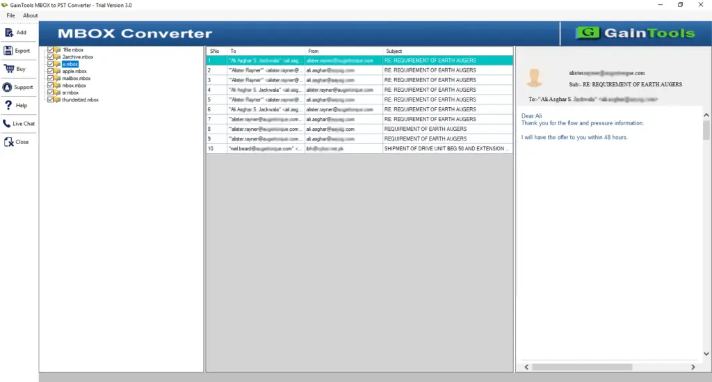 Screenshot 3 of GainTools MBOX Converter