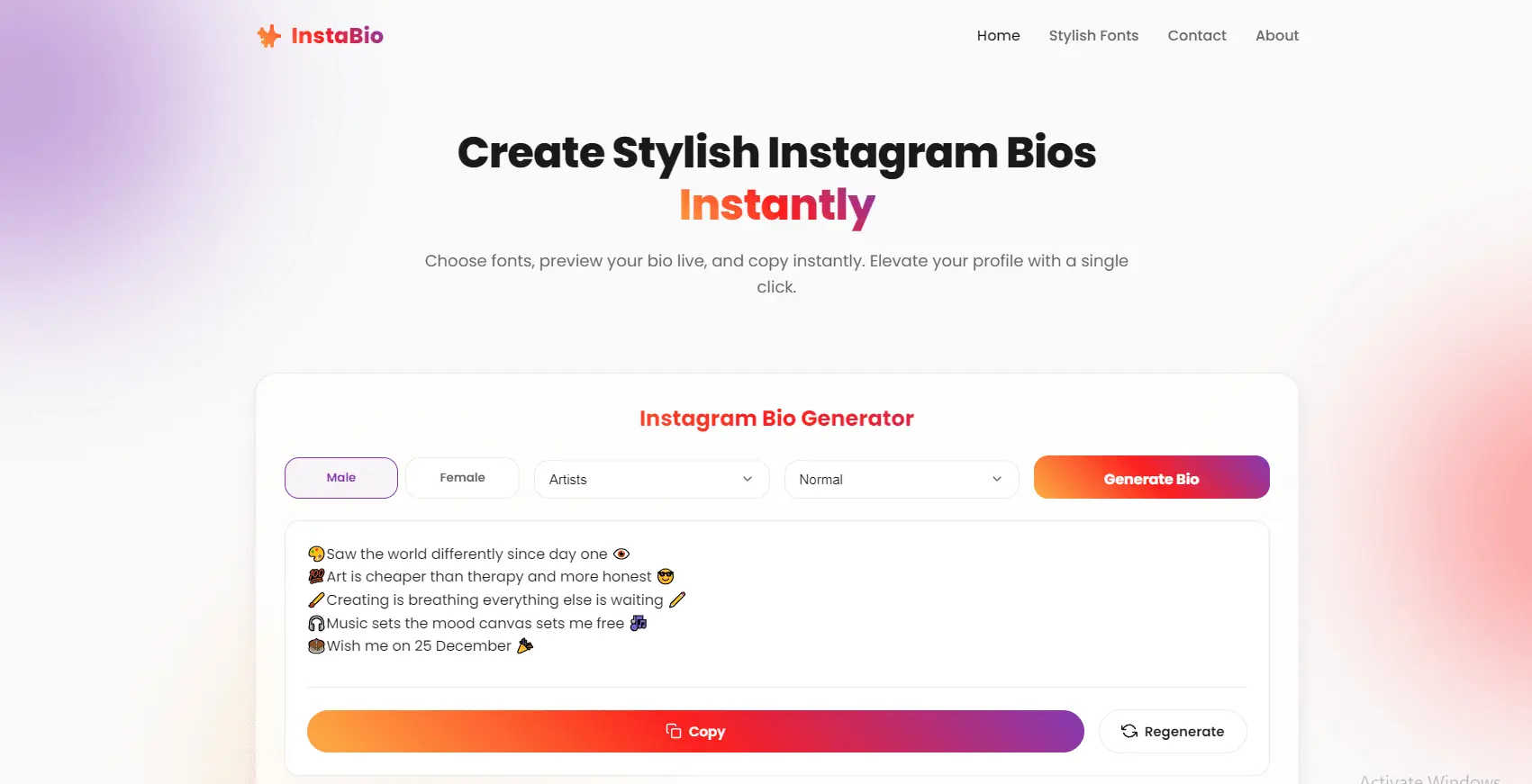 Screenshot 1 of Instabio