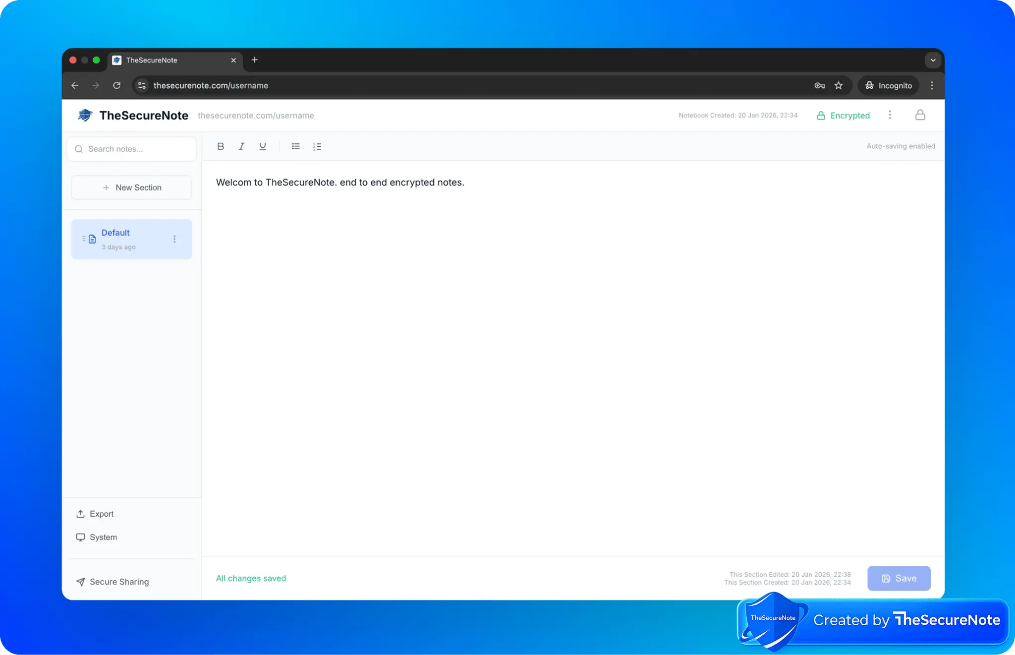 Screenshot 2 of The Secure Note