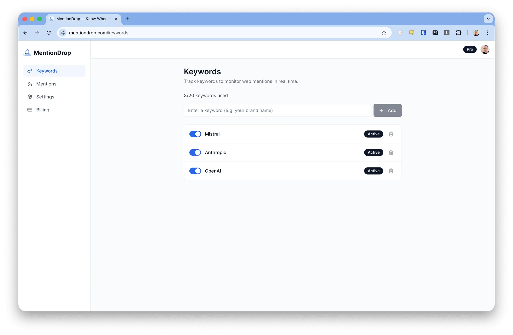 Screenshot 4 of MentionDrop