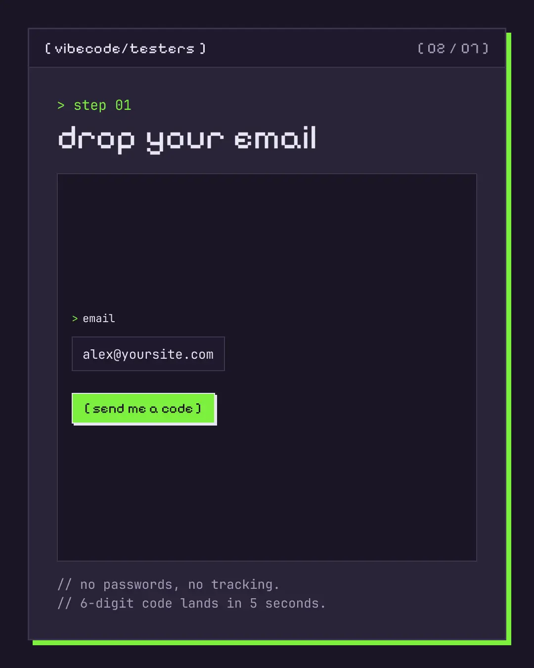 Screenshot 2 of vibecode/testers