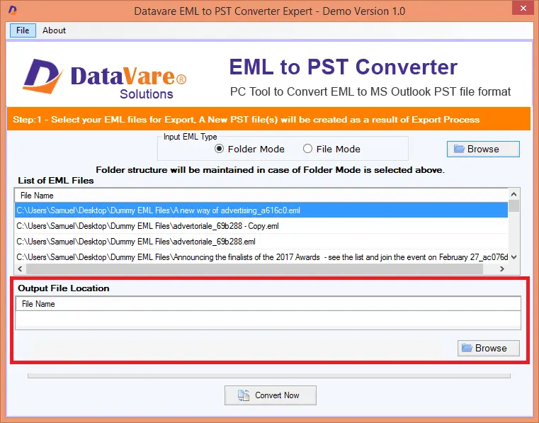 Screenshot 3 of DataVare EML to PST Converter Expert