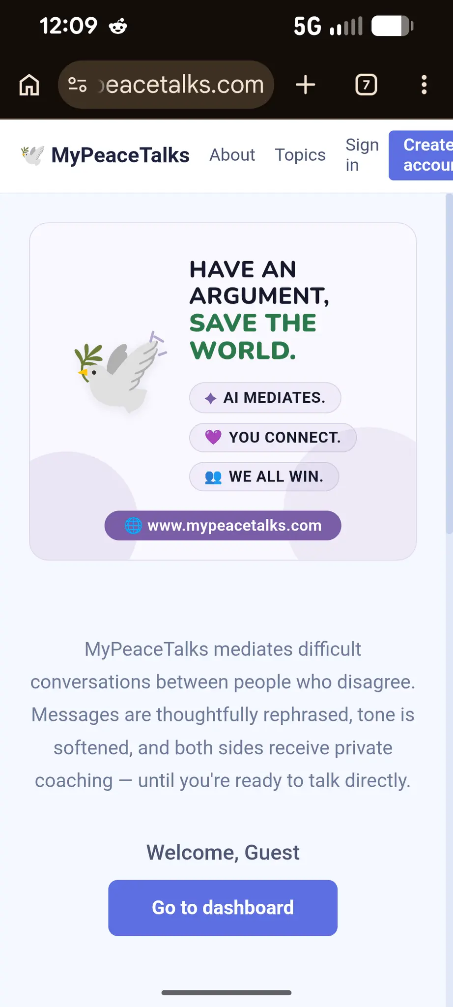 Screenshot 1 of MyPeaceTalks