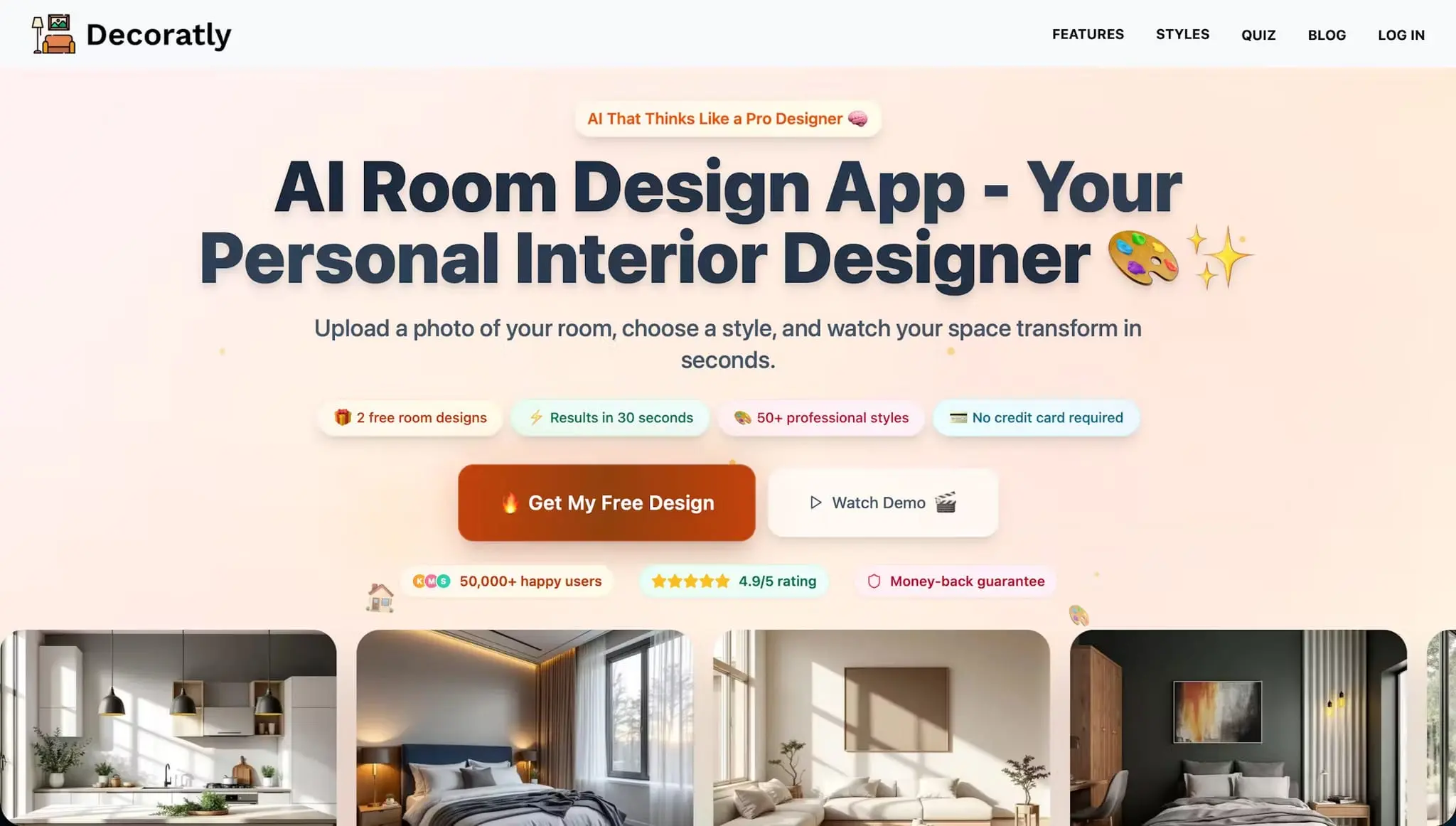 Screenshot 1 of Decoratly AI Room Designer