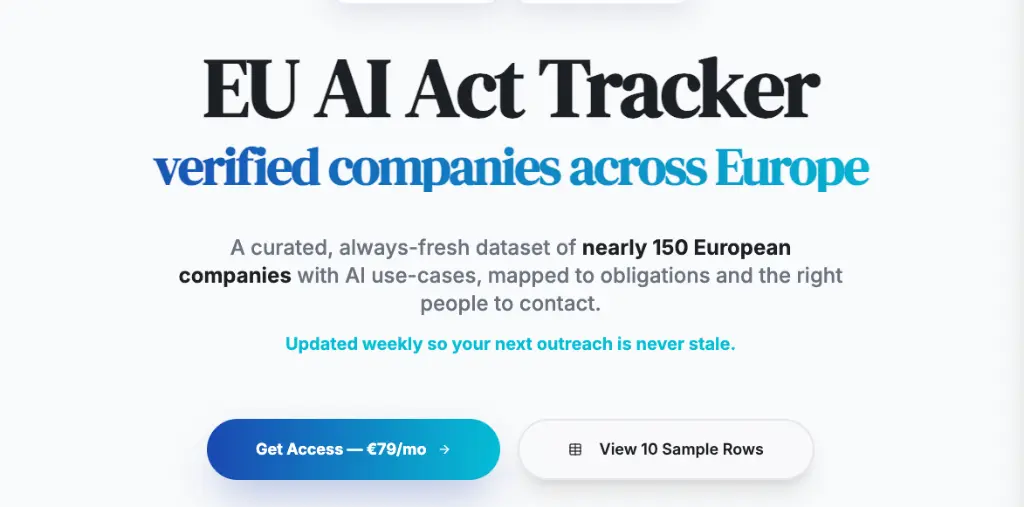 Screenshot 1 of EU AI Act Tracker