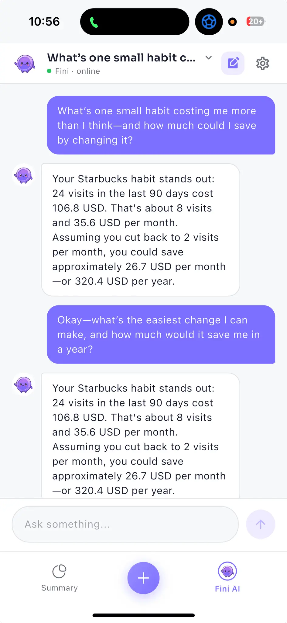 Screenshot 6 of Fini: AI Money Manager & Chat