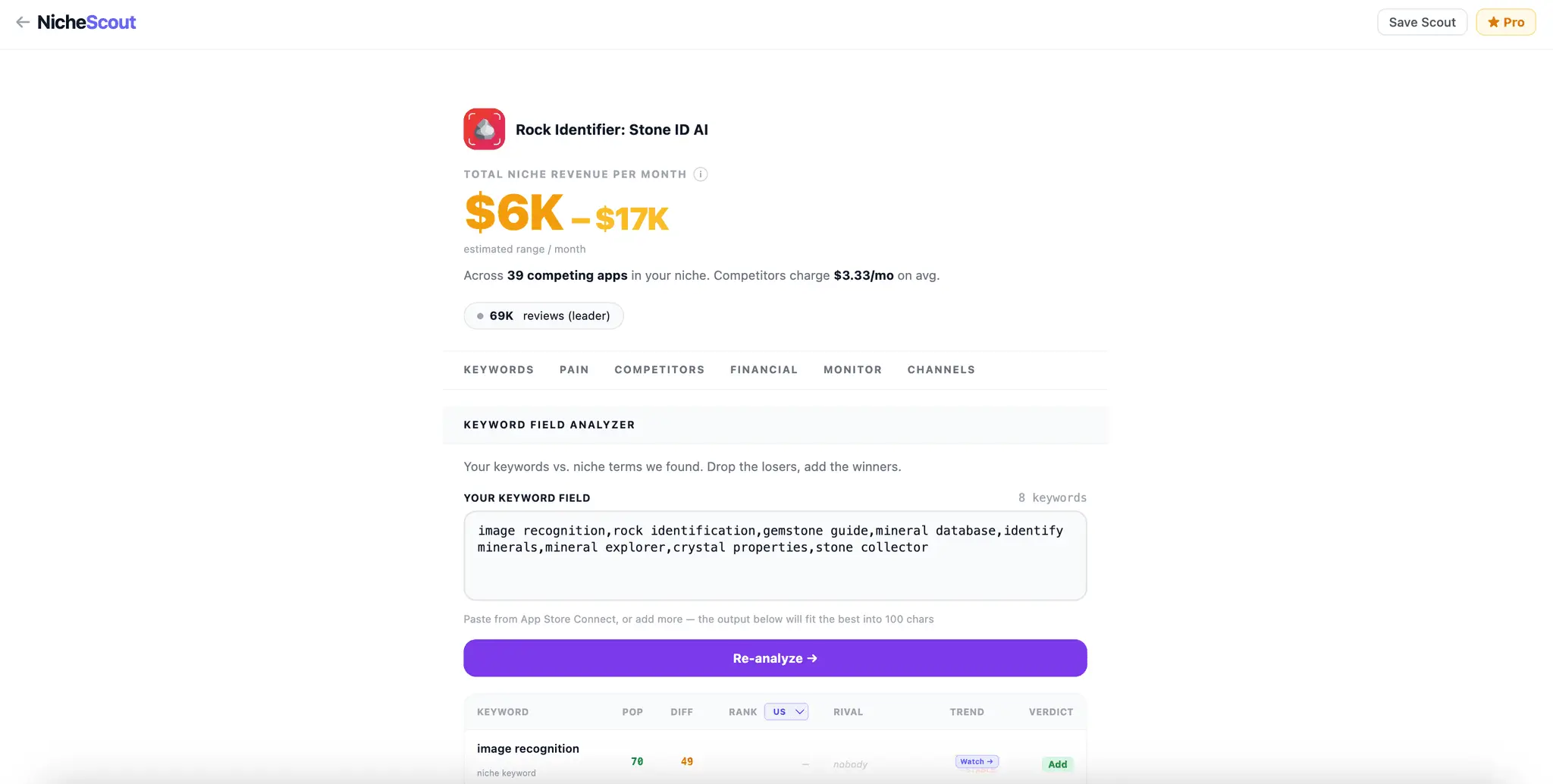 Screenshot 1 of NicheScout