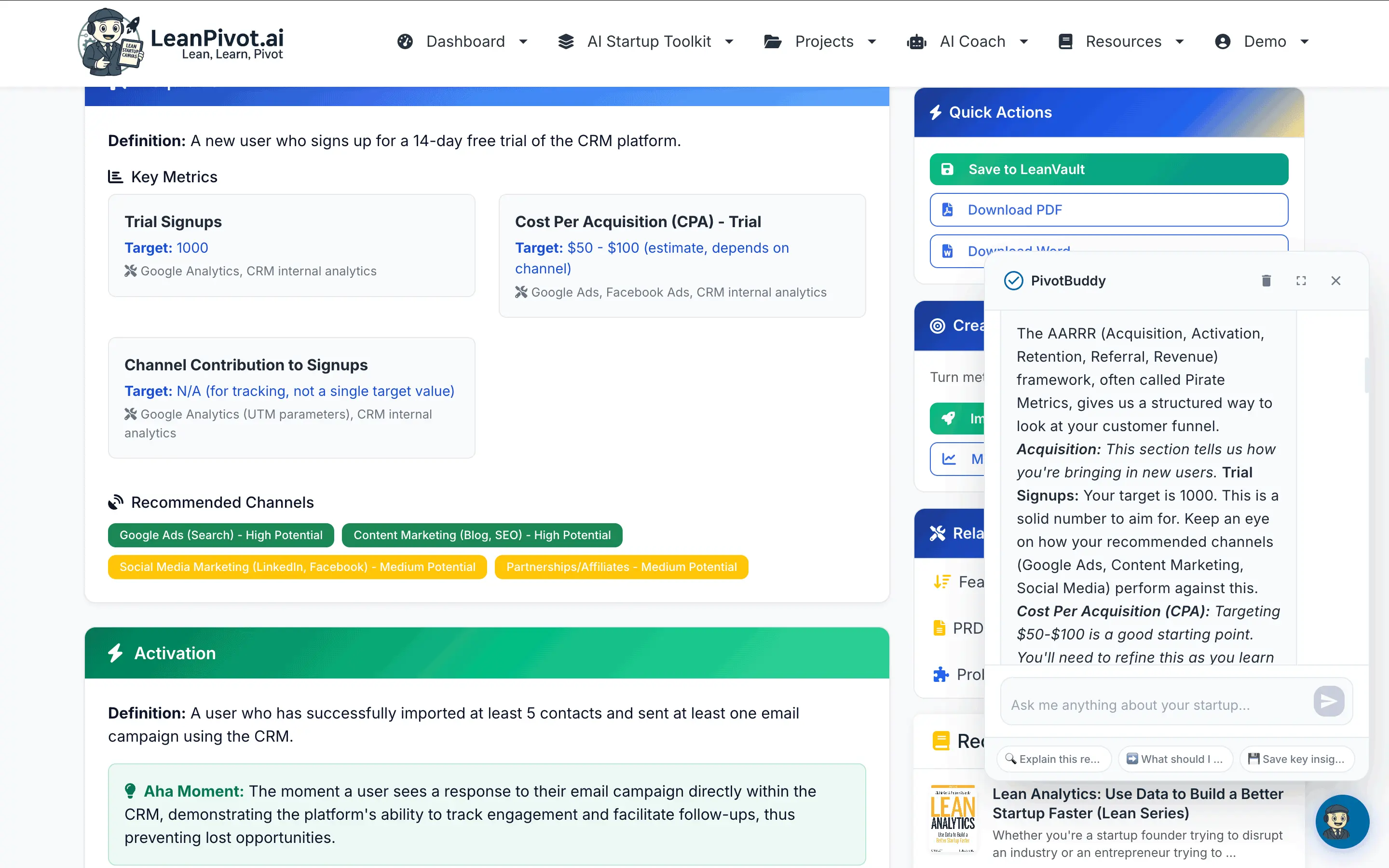 Screenshot 3 of LeanPivot.ai