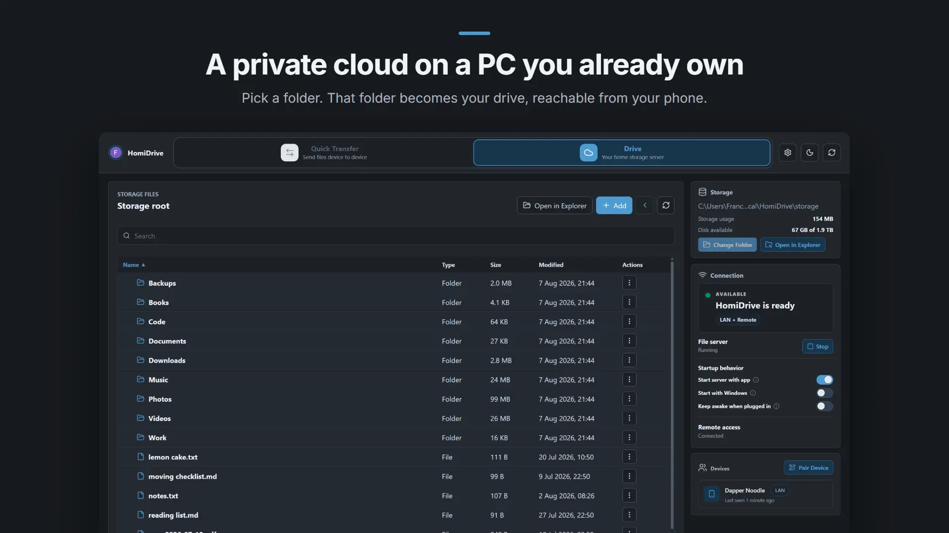 Screenshot 1 of HomiDrive