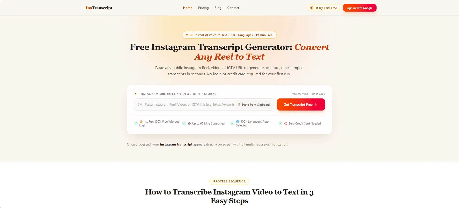 Screenshot 1 of InsTranscript