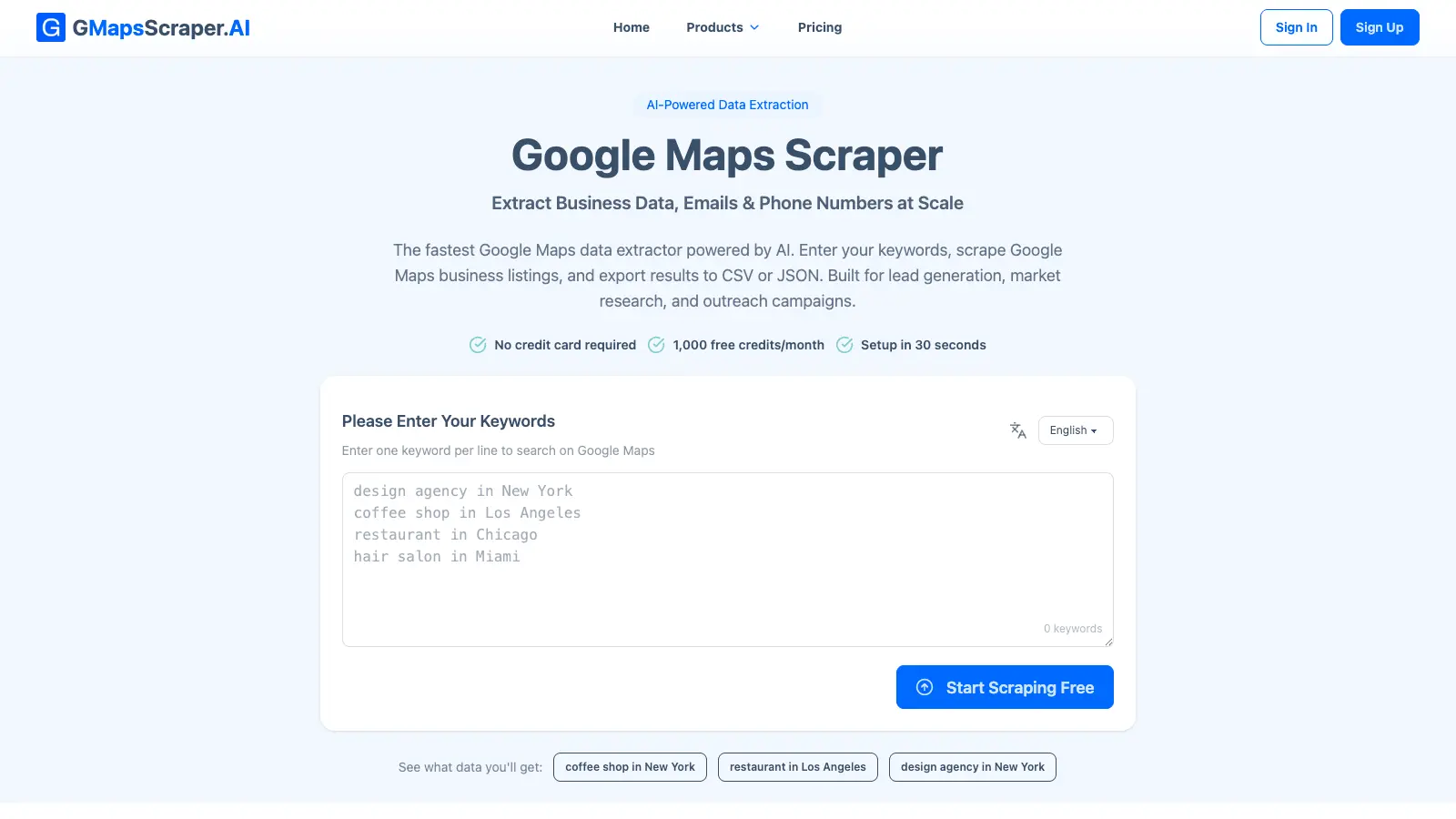 Screenshot 1 of GMapsScraper.AI