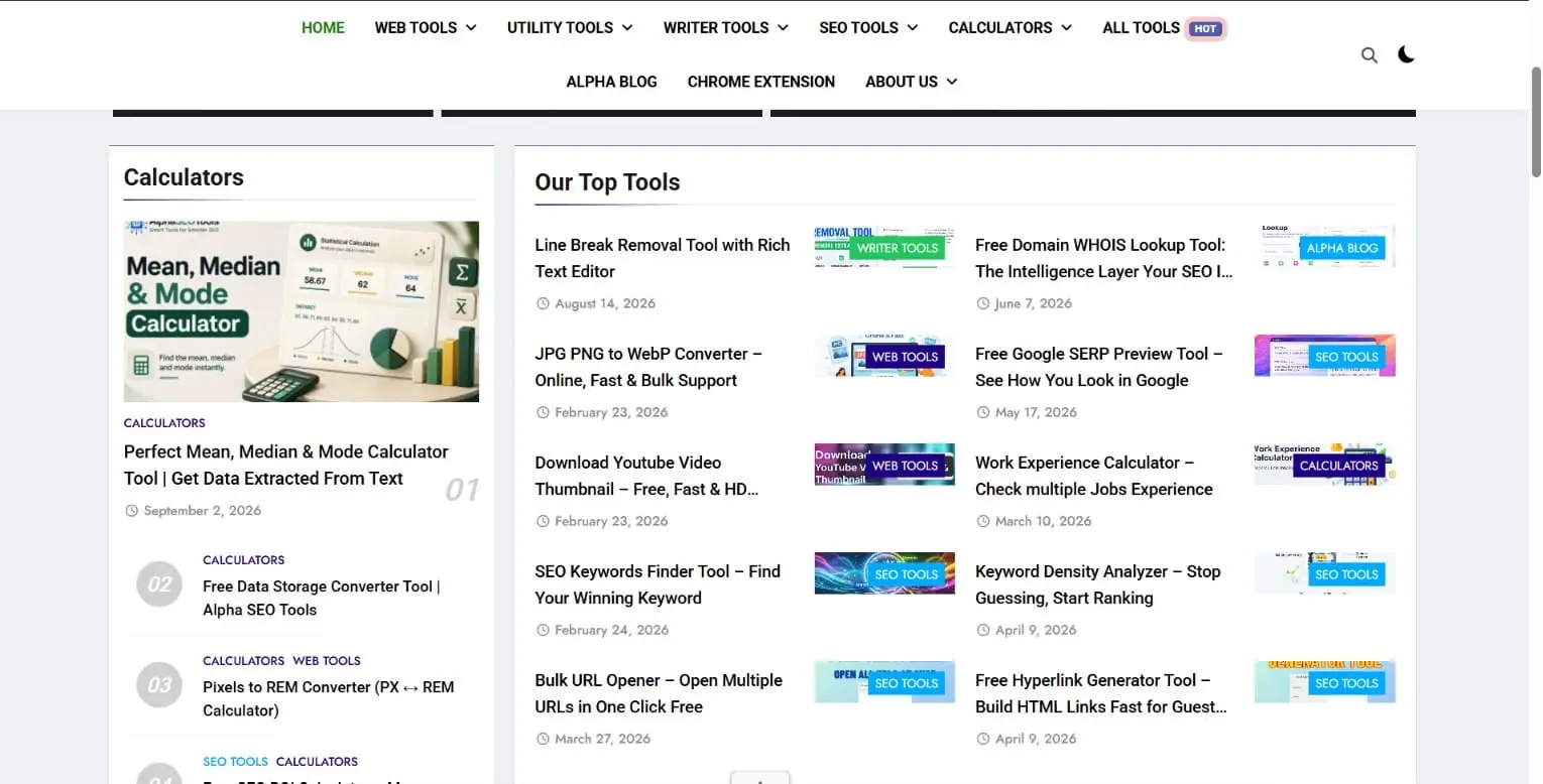 Screenshot 1 of Alpha SEO Tools