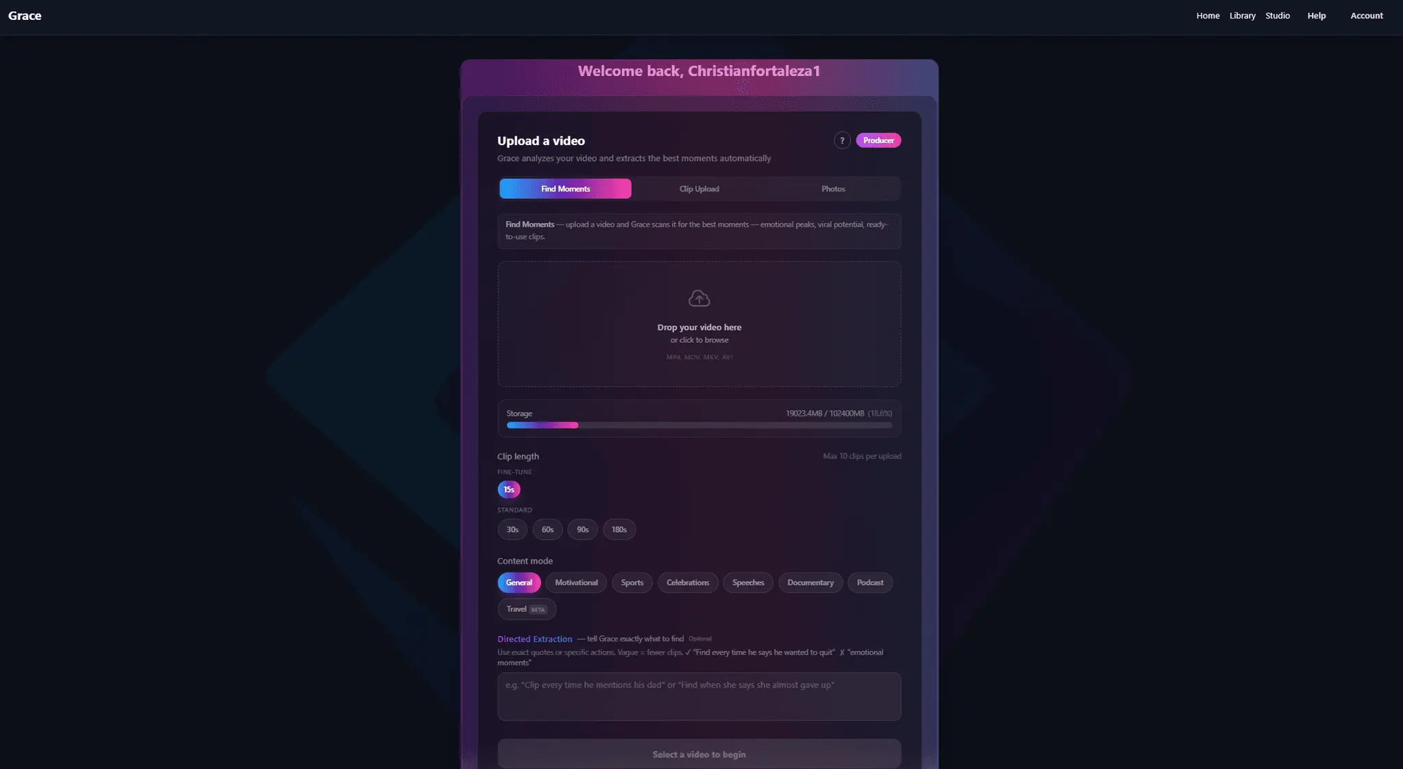 Screenshot 2 of Grace — AI Moment Detection Engine