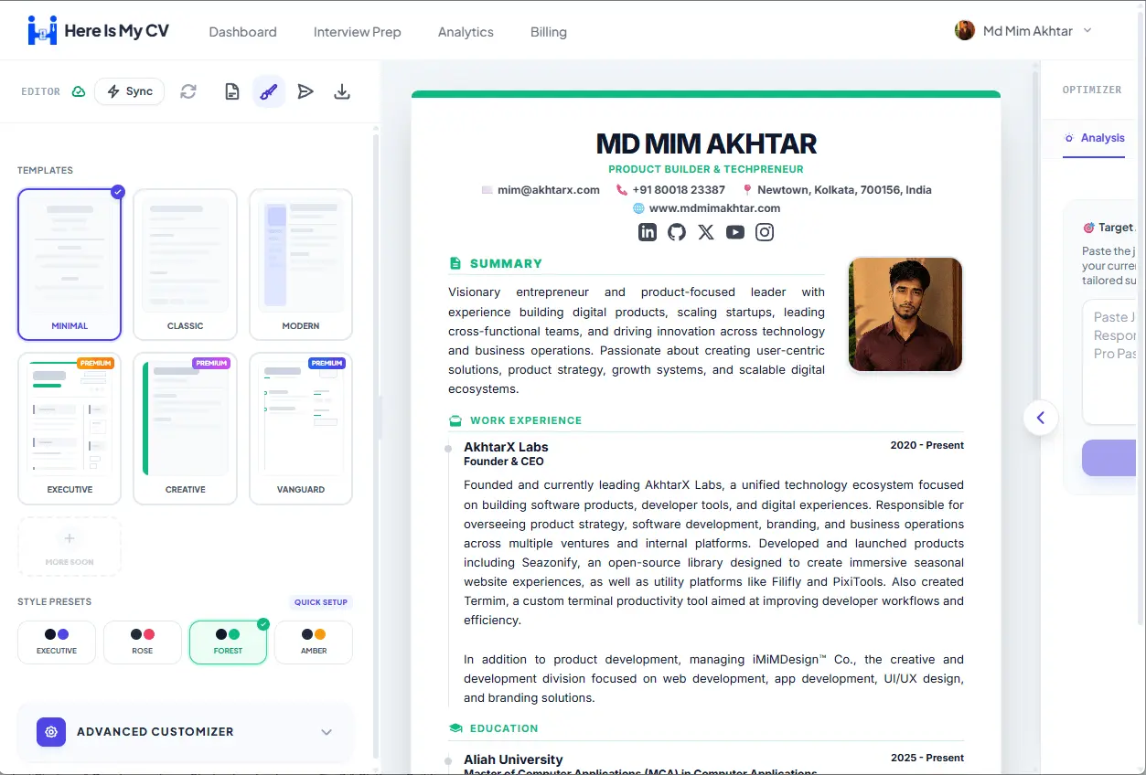 Screenshot 3 of Here Is My CV