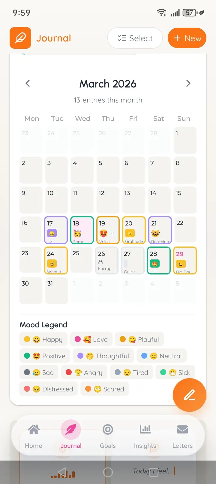 Screenshot 1 of SpeakDiary - Voice Diary App