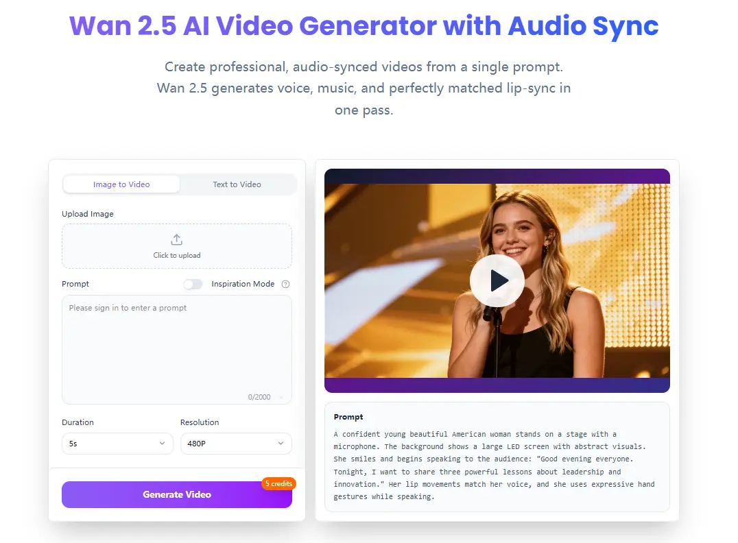 Screenshot 2 of Wan 2.5 AI Video Generator