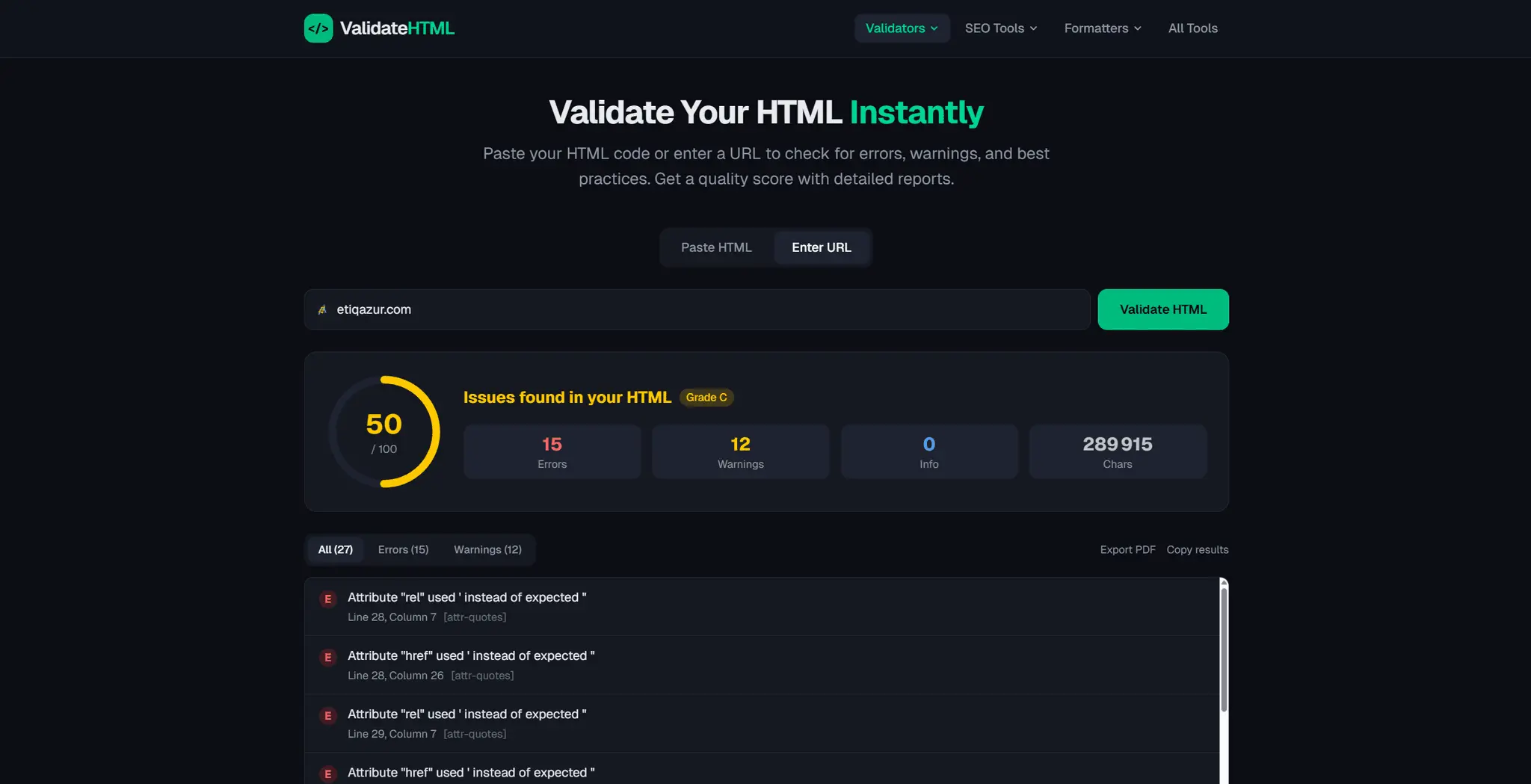 Screenshot 4 of ValidateHTML