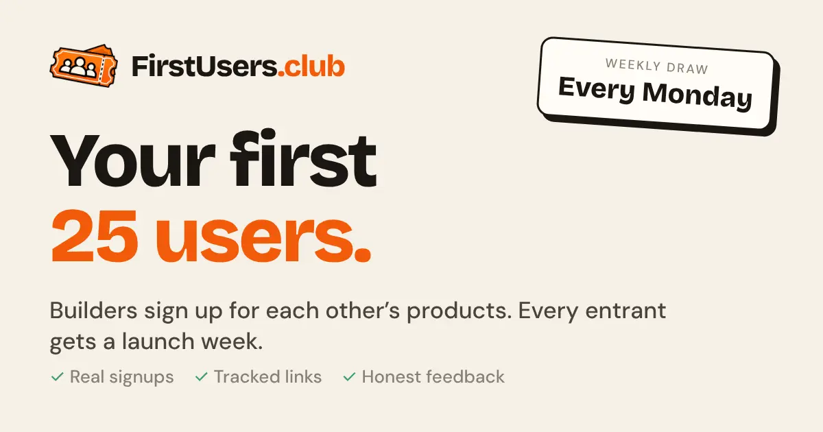 Screenshot 1 of FirstUsers.club