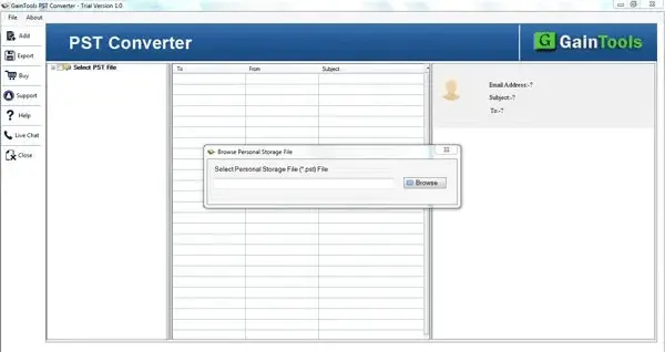 Screenshot 1 of GainTools PST to MSG Converter