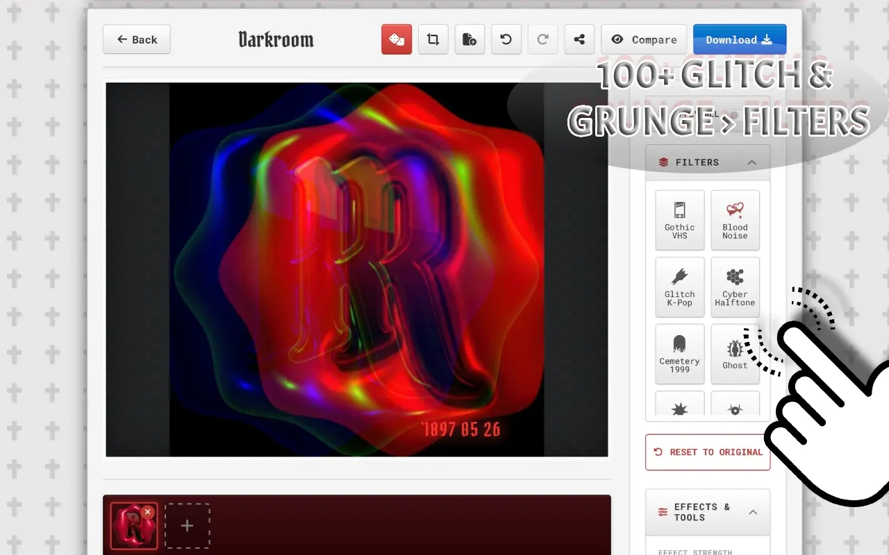 Screenshot 4 of RawVamp: Dark Aesthetic Photo Editor Y2K