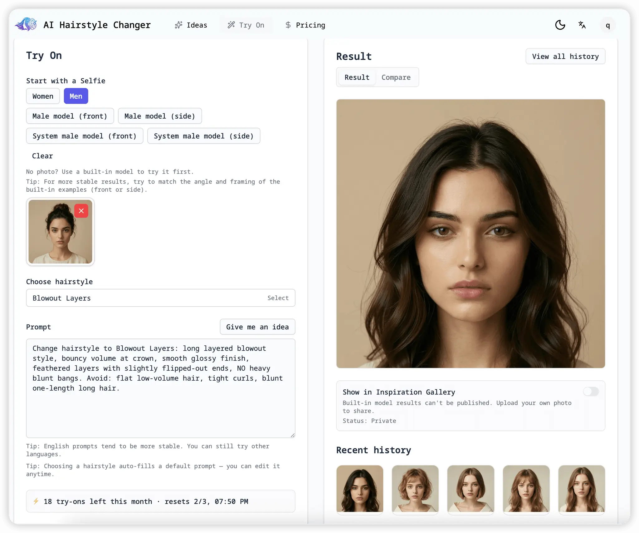 Screenshot 2 of AI Hairstyle Changer