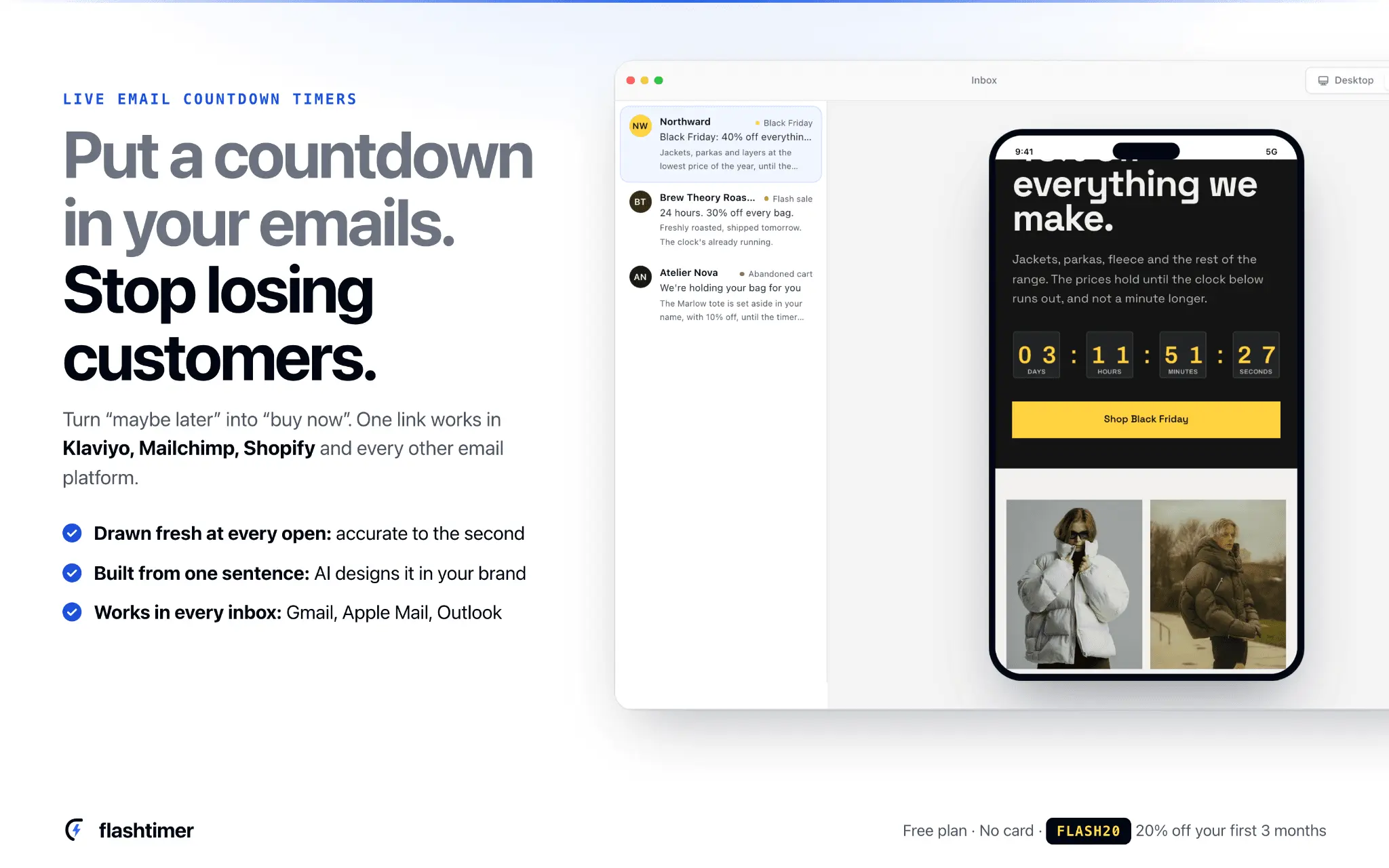 Screenshot 1 of flashtimer: live email countdown timers