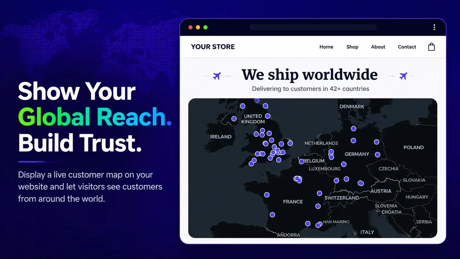 Screenshot 2 of Customer Reach Map for WooCommerce