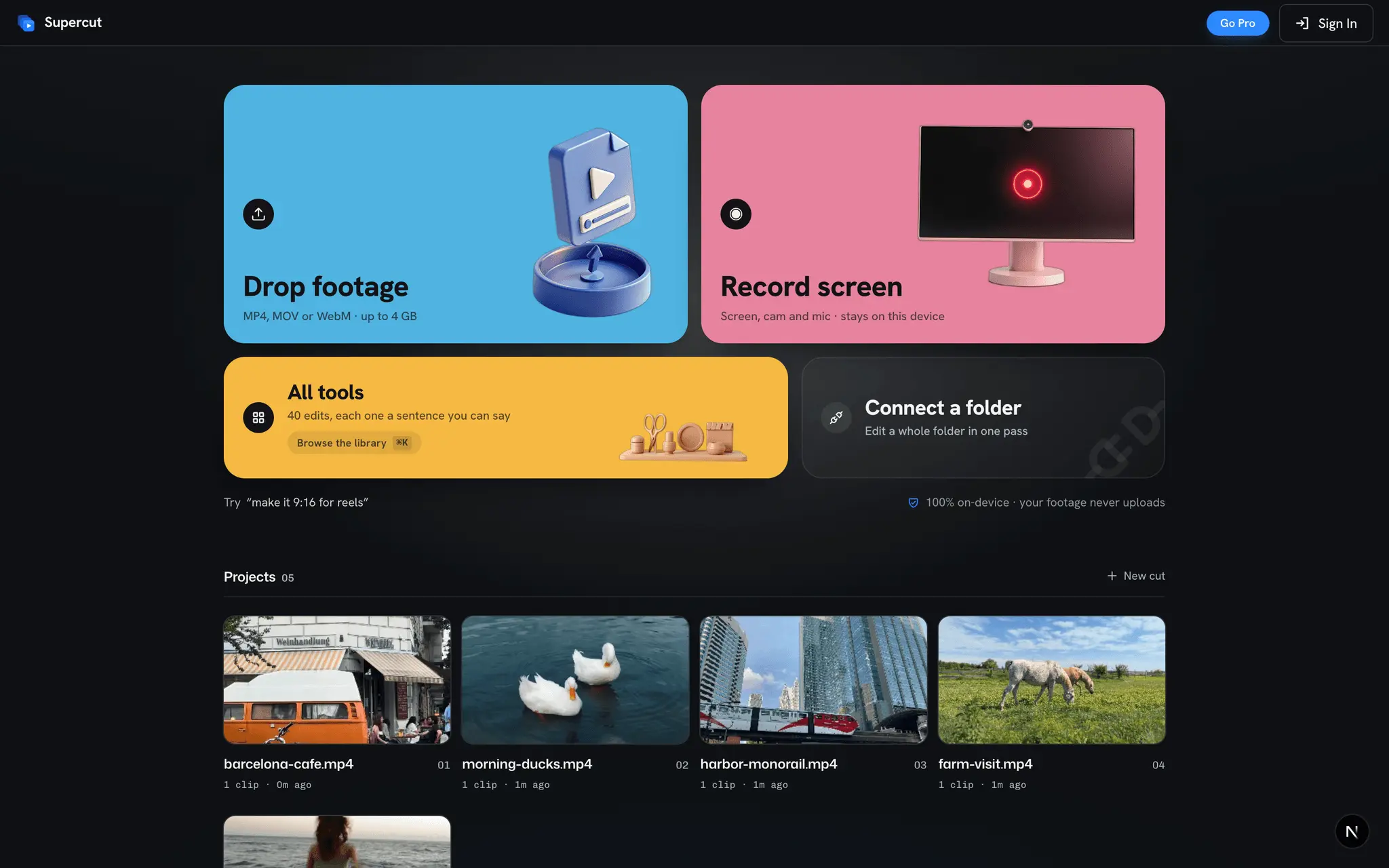 Screenshot 1 of SuperCut - The AI Video Editor