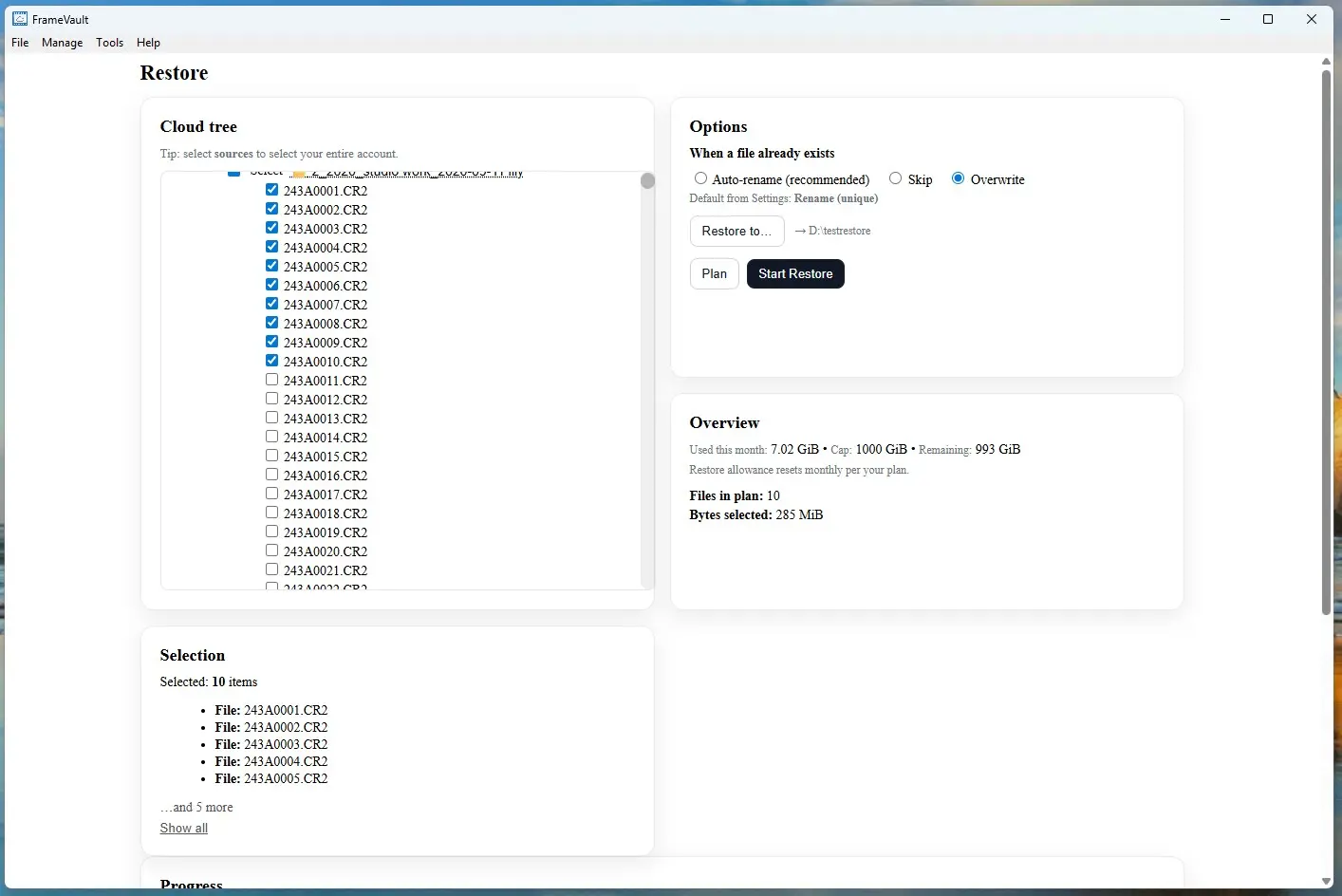 Screenshot 1 of FrameVault